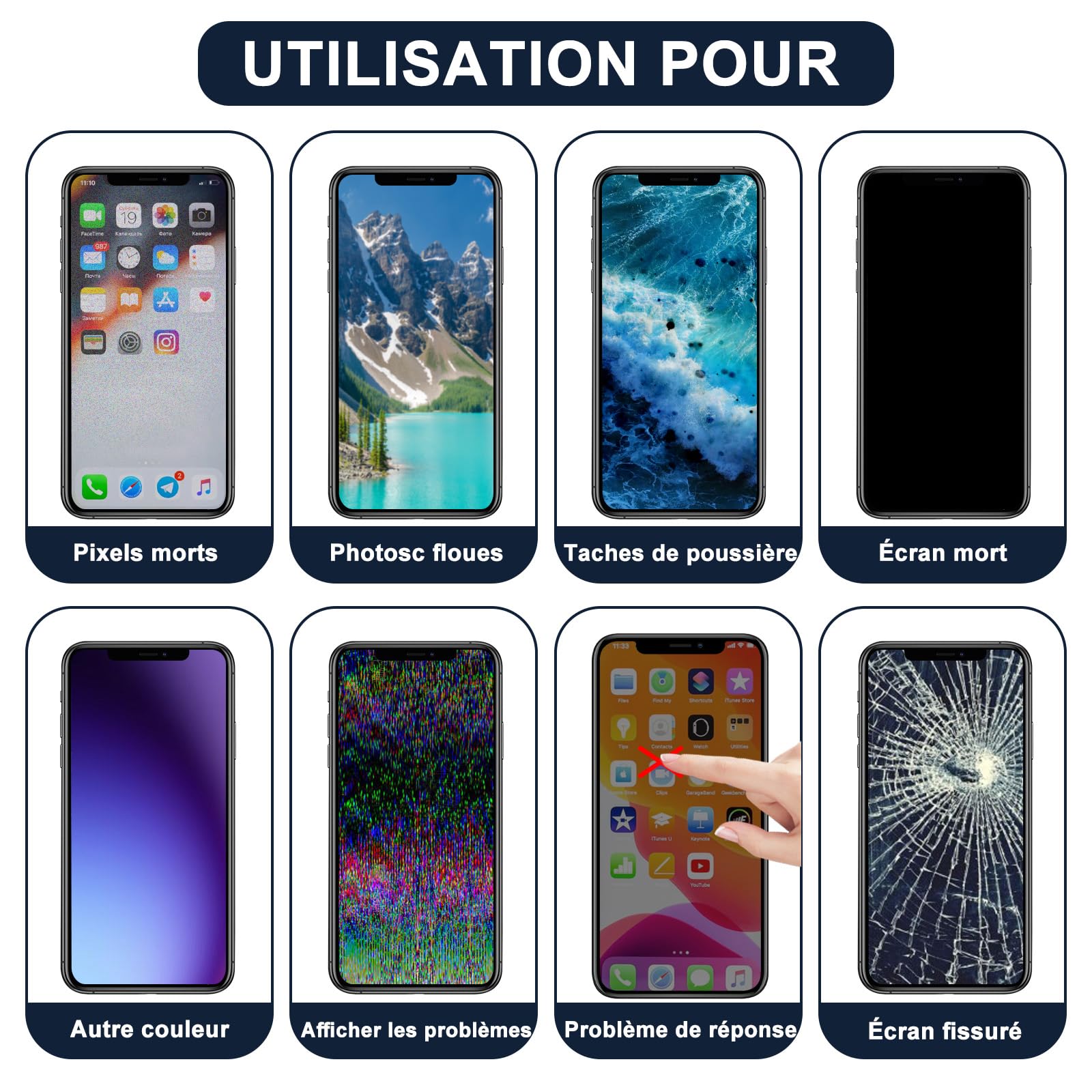 DIGI4U Écran pour iPhone 12/12 Pro LCD, True Tone Display Face ID Écran Tactile 3D de Remplacement pour iPhone 12/12 Pro avec kit de réparation