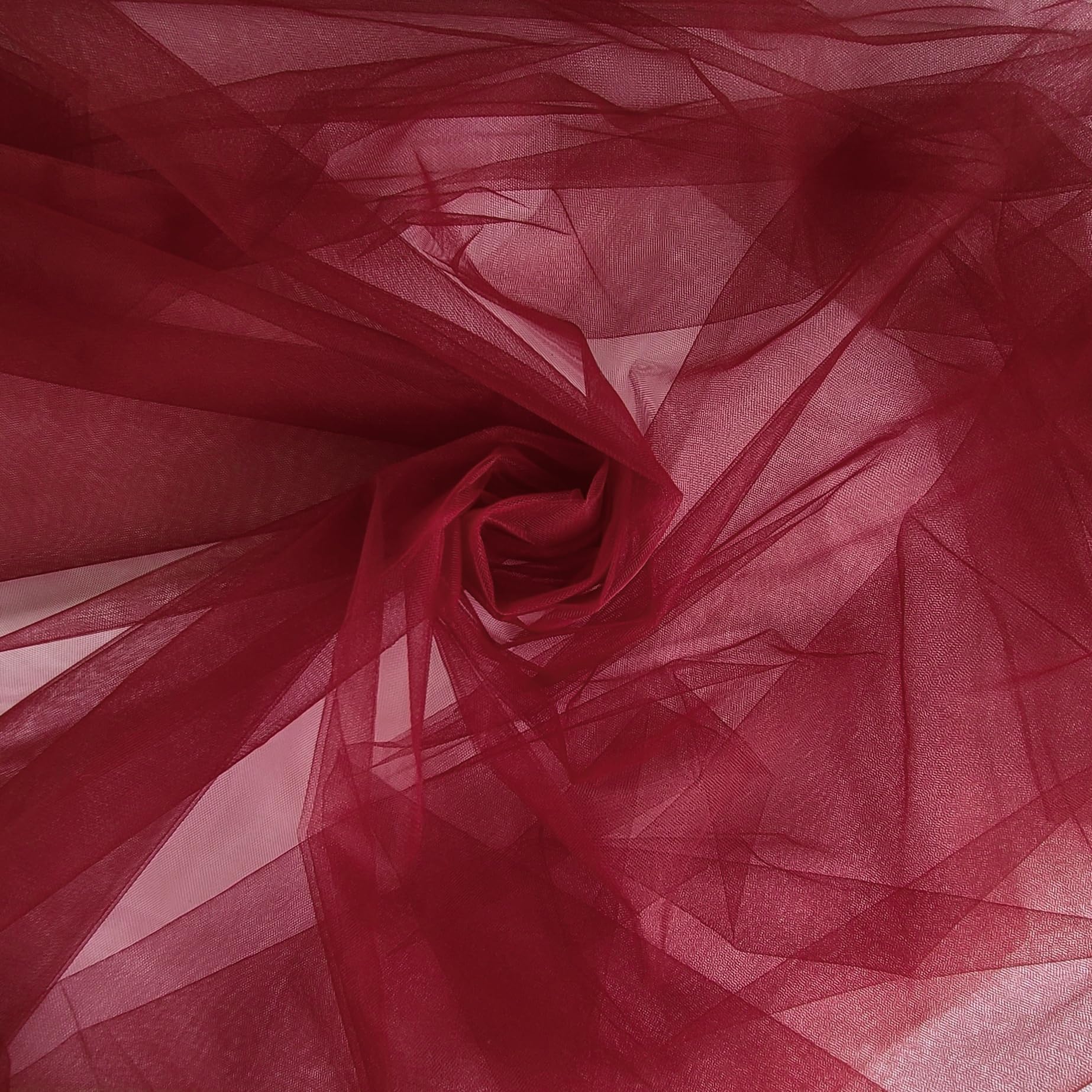 Berry Burgundy Dark Red Fine Tulle fabric 300cm wide - by the M - Bridal Prom