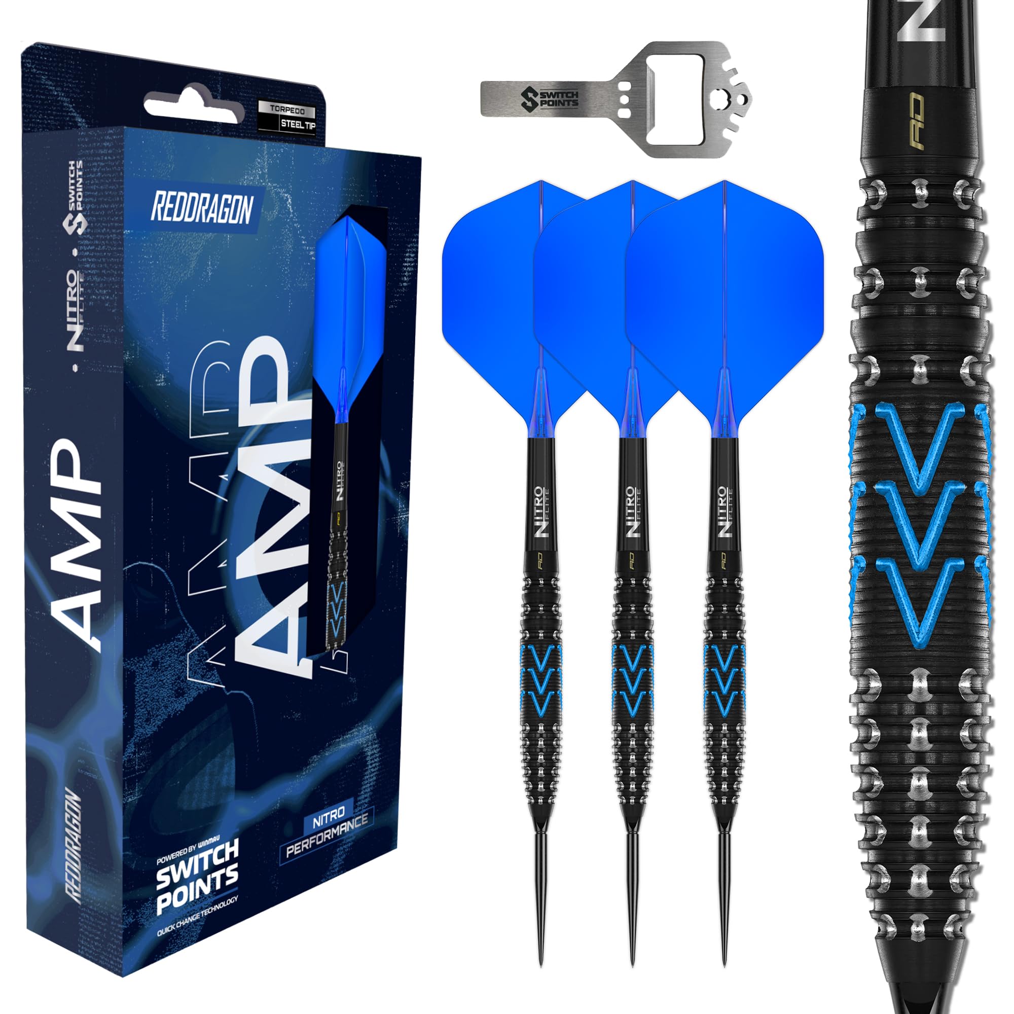 RED DRAGON Jeu de fléchettes – Série AMP – 90% tungstène Professionnel