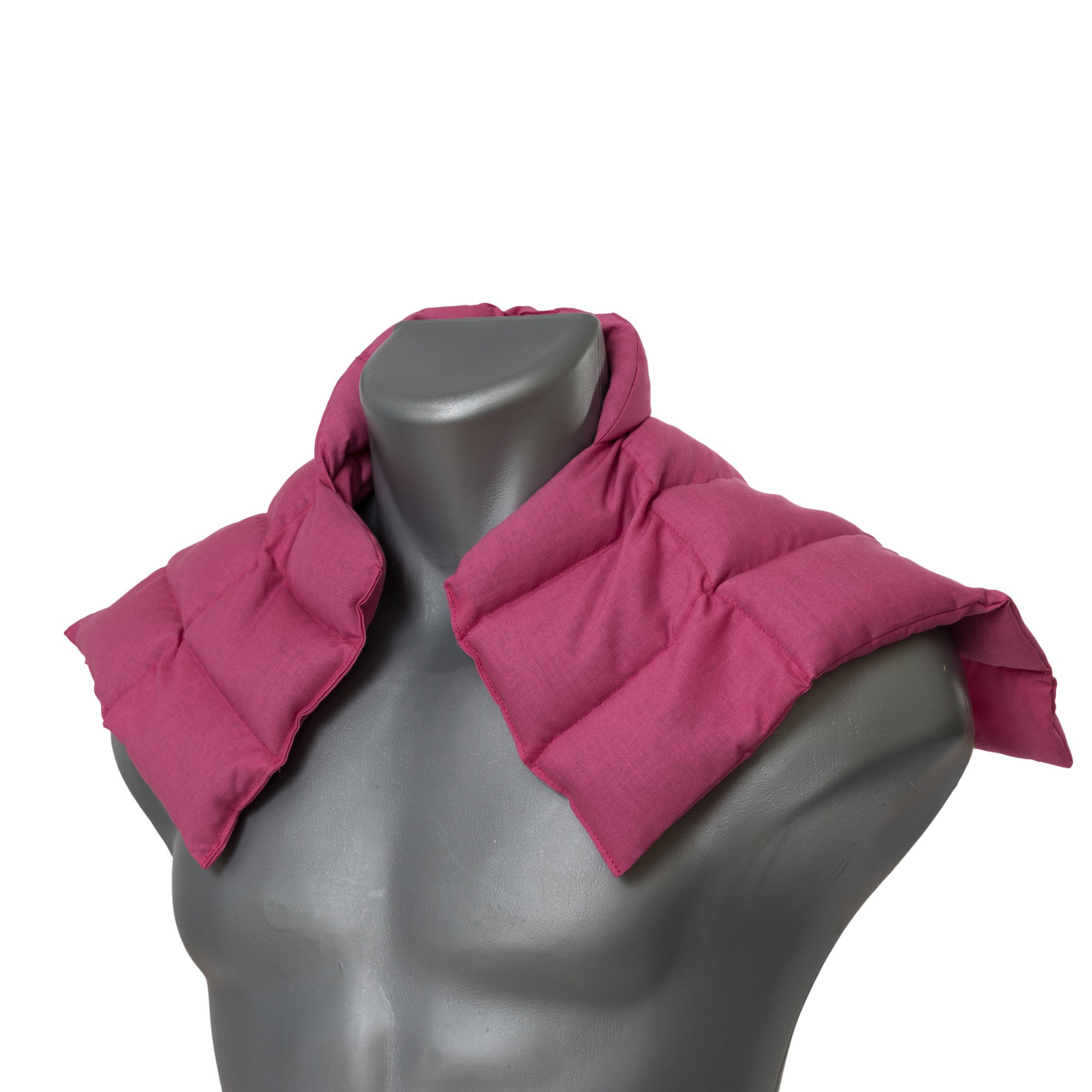 Cuscino termico cervicale XL con farro bio, per collo, spalle e schiena. (fucsia, Farro bio) Cuscino termico utilizabile caldo e freddo, riscaldabile nel mircoonde e forno