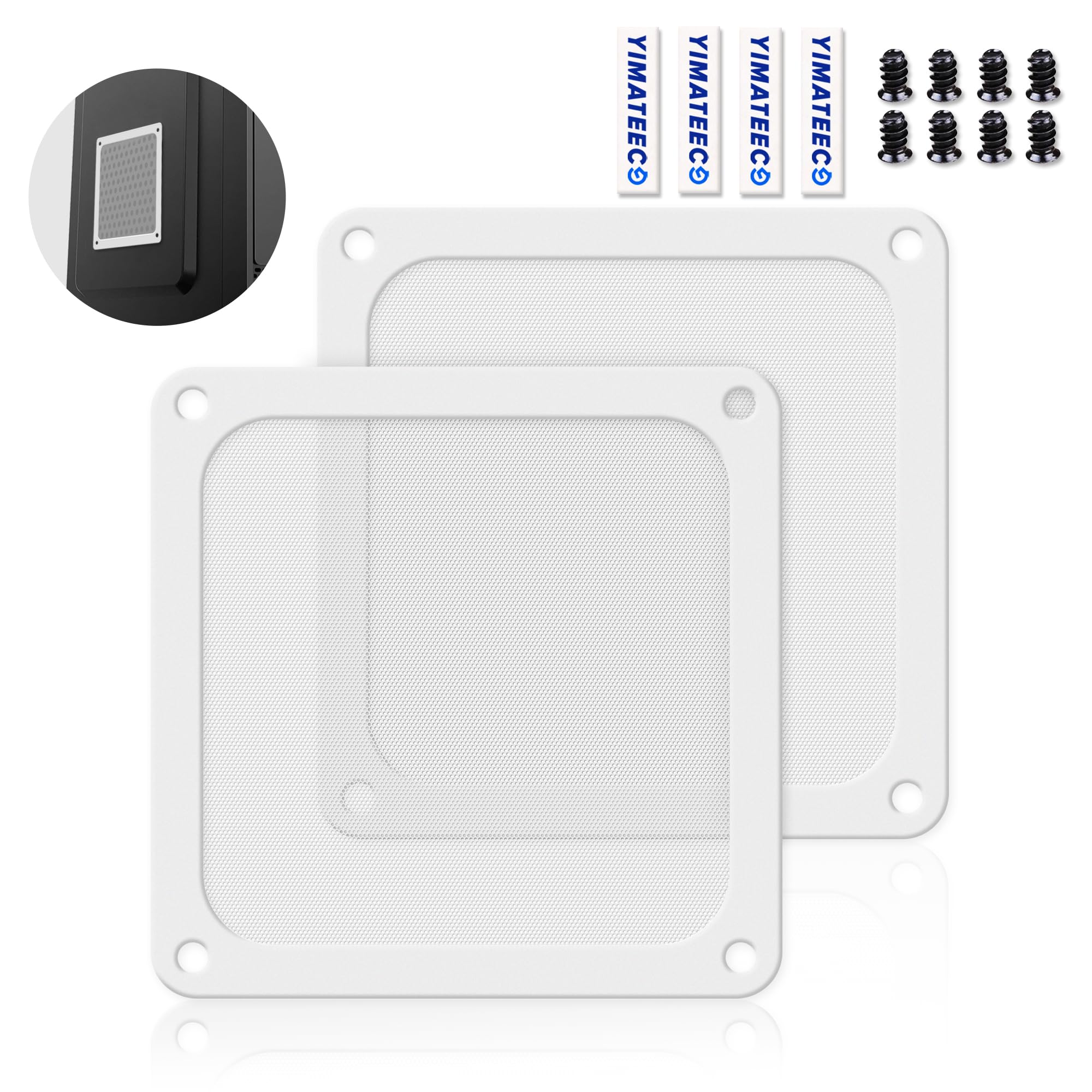 thumbnail: YIMATEECO 4stks PC Stofilters 360mm - Magnetische Ventilator Filters Voor Computer Behuizing | Zwart 50 Mesh