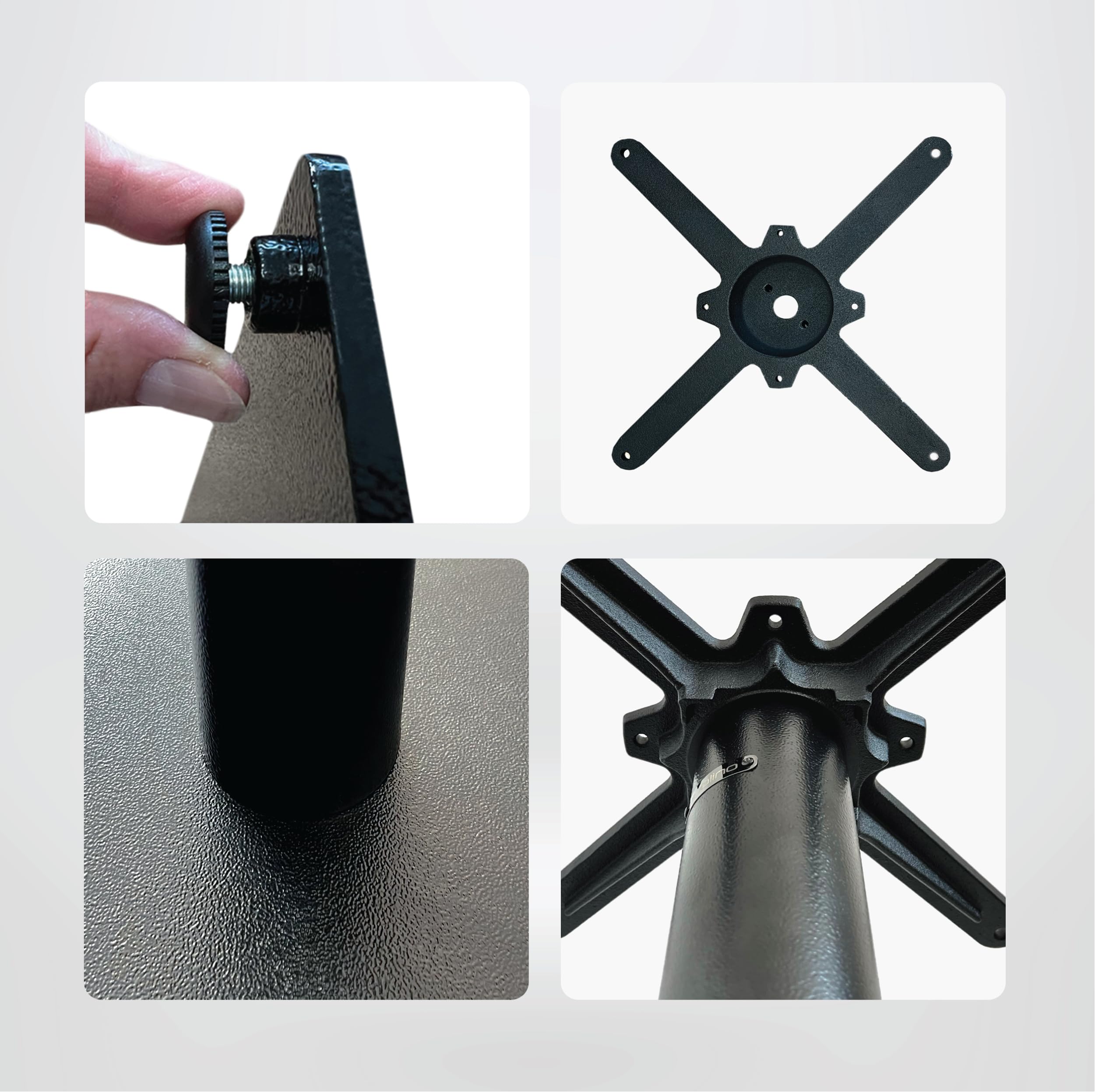Tischgestell Tischbein schwarz | Premium | PJ7085 | Metall | Esstisch | Höhe 73 cm | 13 kg | Bodenplatte Ø 43 cm | max. Tischplattengröße 50x50 / Ø 80 cm