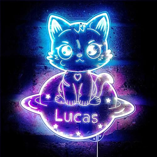 ADVPRO Letrero LED de glamour dinámico RGB con nombre personalizado, forma de corte a borde, decoración de pared 3D inteligente, iluminación