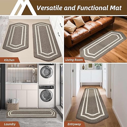 Miniatura 5 de COSY HOMEER Tapetes largos de cocina para el frente del fregadero, alfombras y tapetes de cocina súper absorbentes, de 24 x 48 pulgadas + 24 x 59