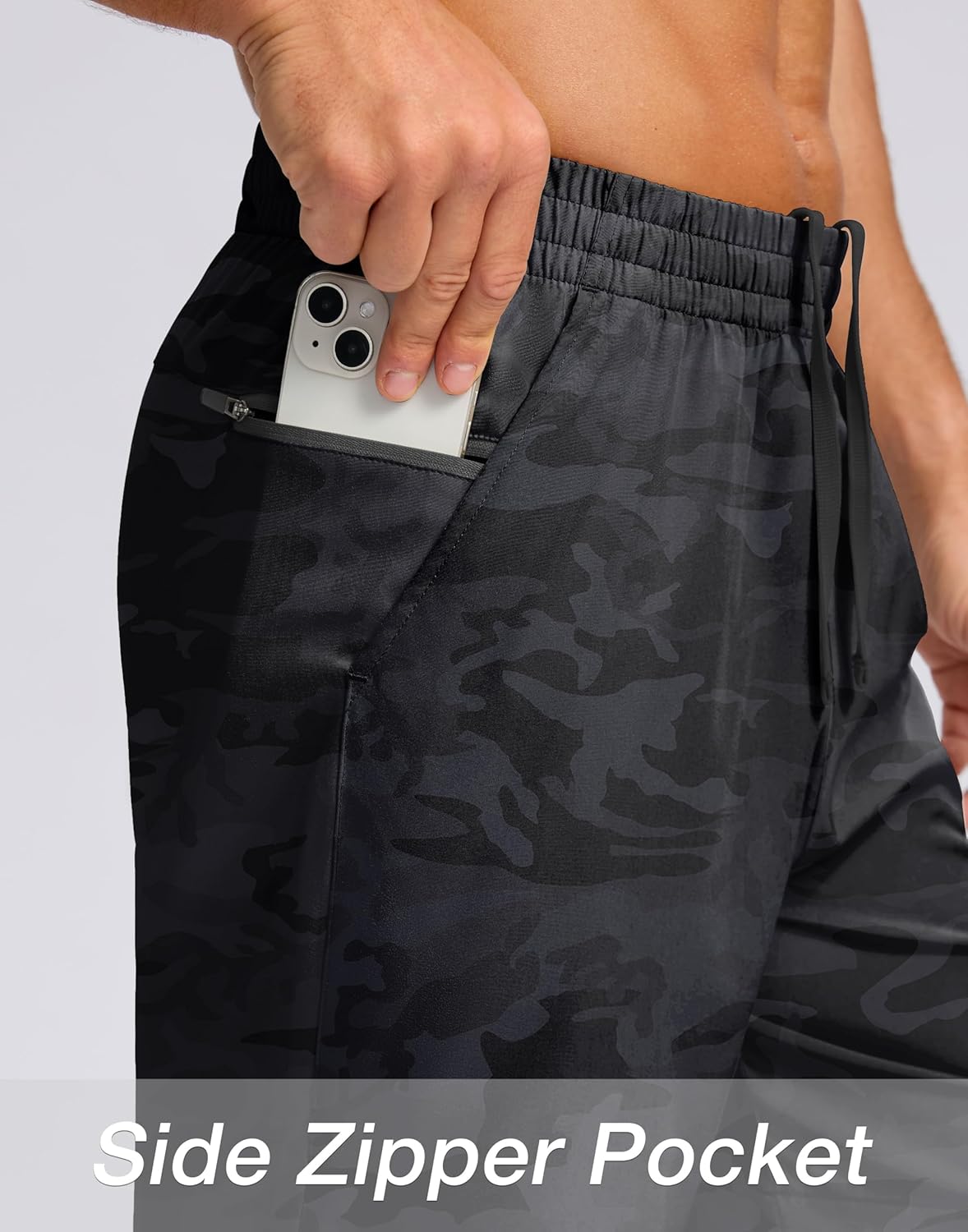 Pudolla Men's 7" Gym Workout Shorts with Zipper Pockets Lightweight Quick Dry Running Athletic Shorts for Men - Image 4