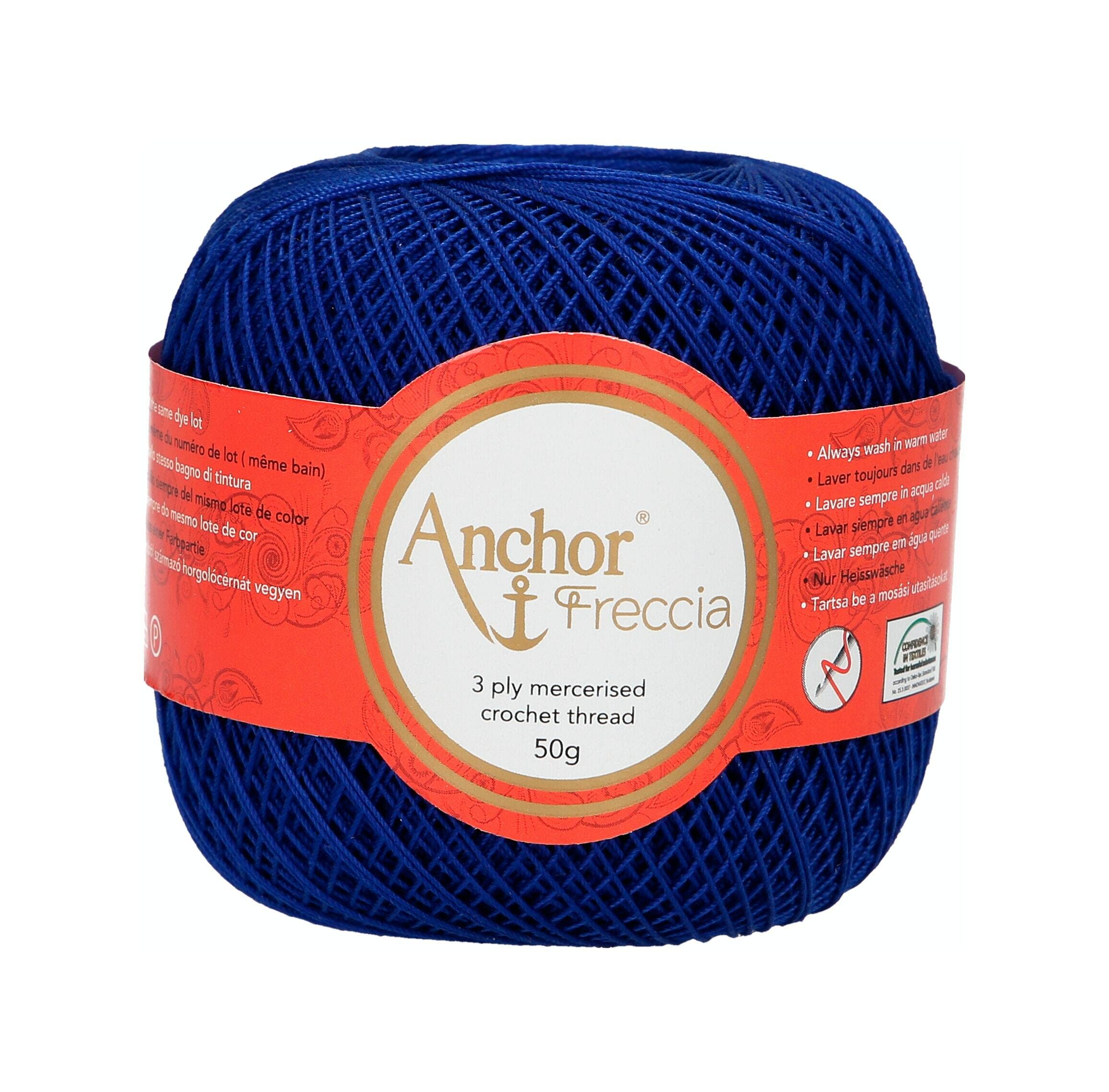 Anchor Freccia 16 4771016-00134 Blue Crochet Yarn 100% Cotton