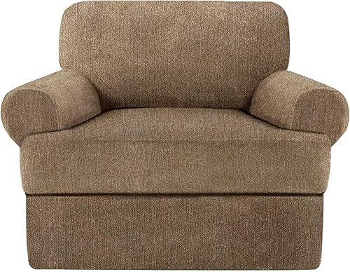 Miniatura 35 de Fundas para sofá de 3 piezas con cojines en forma de T, funda elástica para sofá, fundas para muebles con 2 fundas individuales para cojines en Azul