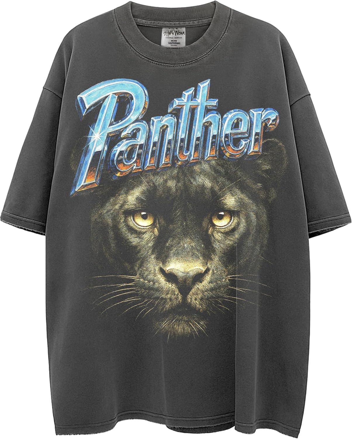 Washed Shaka Wear Drop Shoulder 7.5 oz Heavyweight Graphic Tshirt Vintage Thick Boxy & Oversized Baggy Fit