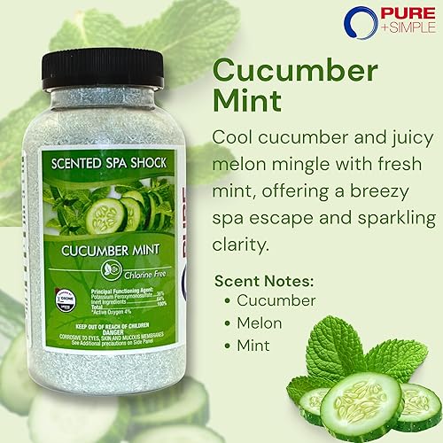 Miniatura 2 de Oxidante de choque de spa con aroma a menta y pepino, oxidante sin cloro para cualquier spa o bañera de hidromasaje. Uso con tabletas de bromo o