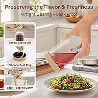 Vista 3 de 4 pack 16oz Overnight Oats Containers with Bamboo Lids, Glass Jars with Airtight Lids for Meal Prep, Wide Mouth Mason Salad Jars, Glass Food Storage