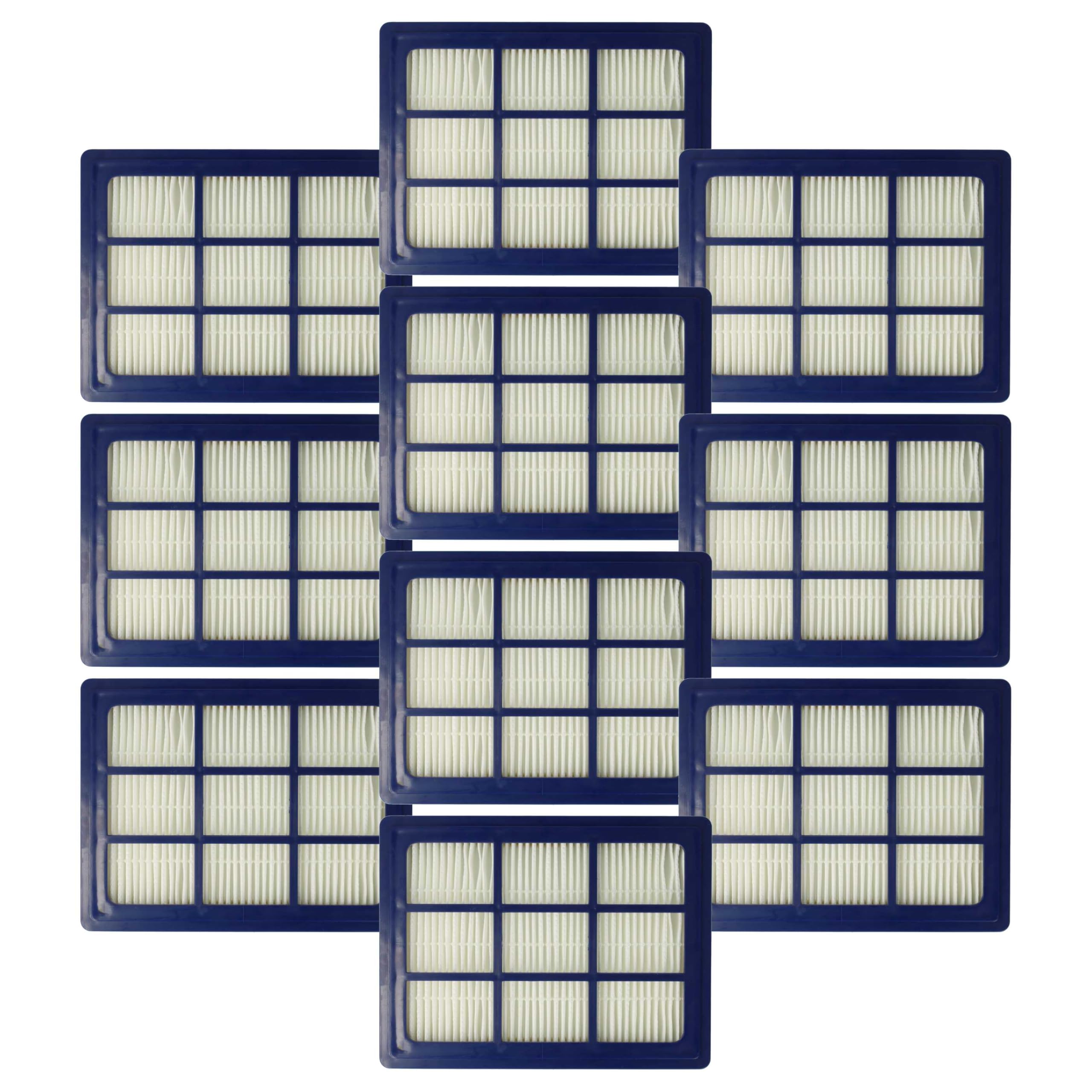 vhbw 10x Filtro compatible con Grundig VCC 9450 A Bodyguard aspiradora - filtro Hepa azul blanco