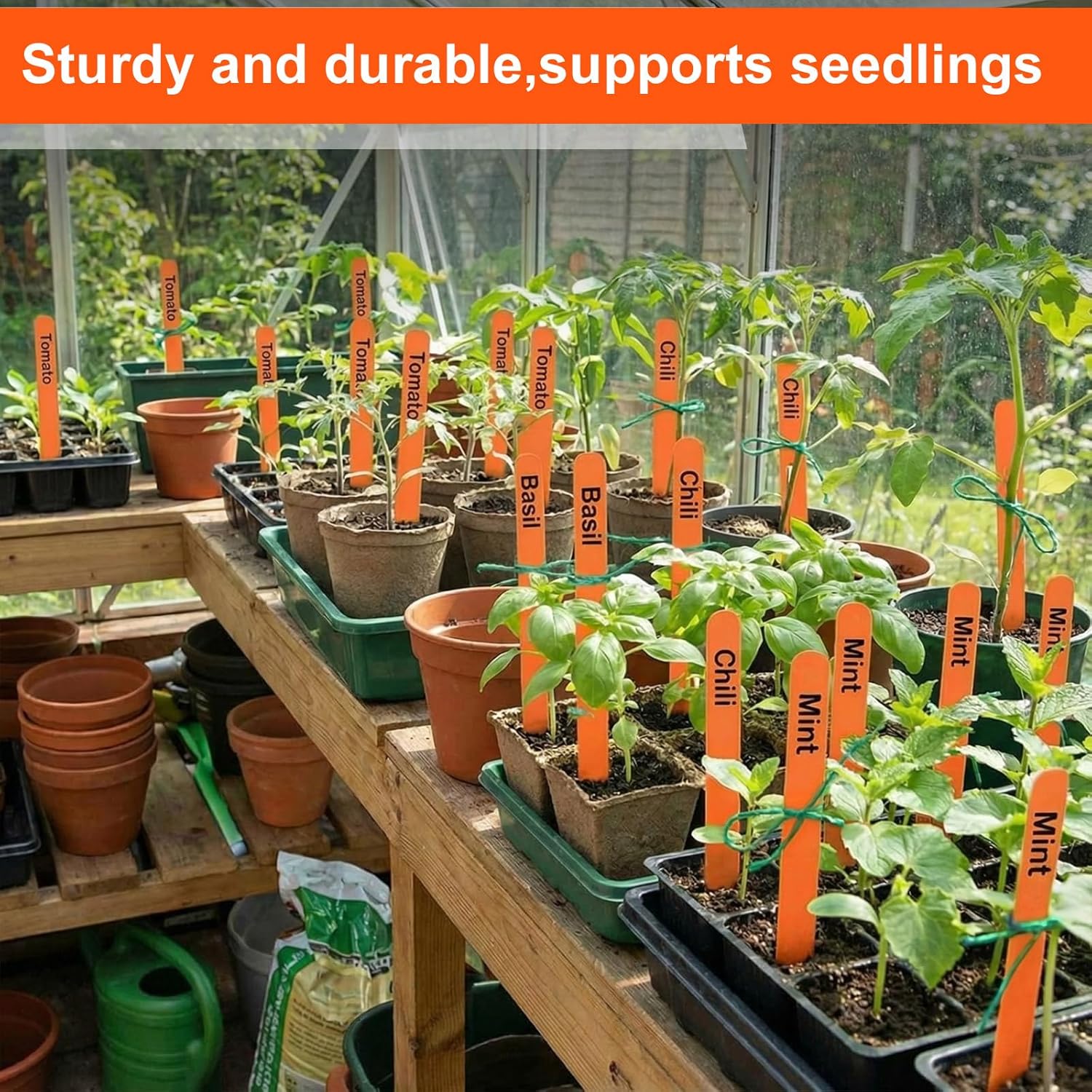 園芸ネット本店｜フラワーラベル大 (10×20)×35cm の通販【公式】 Weysat 200枚 12インチ 広葉樹植物ラベル 畑やコンテナ用 植物タグ ウッドガーデンステークス 苗 ガーデンラベル マーカ