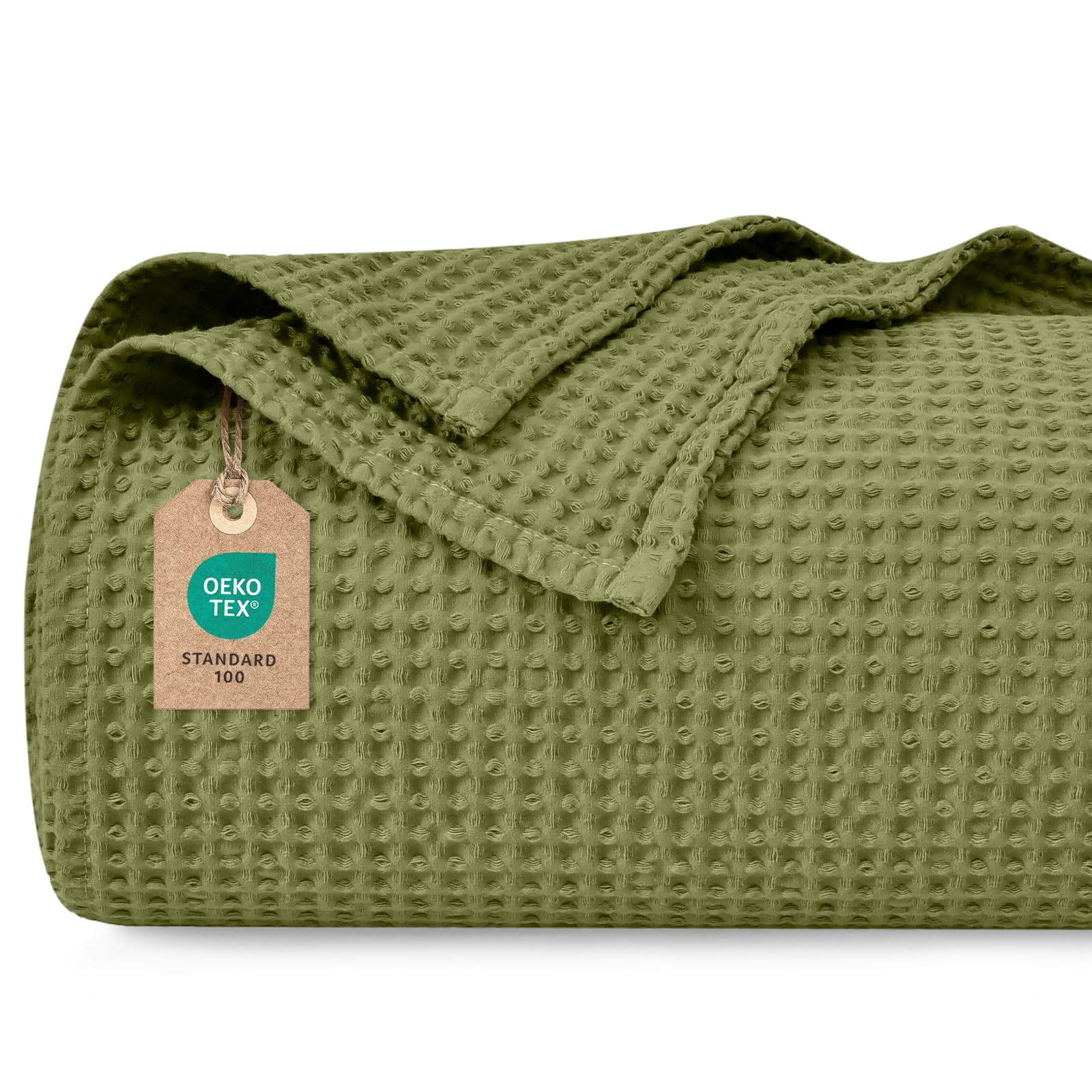 PHF 100% Baumwolle Waffel Kuscheldecke, Vielseitige Leichte Wohndecke
