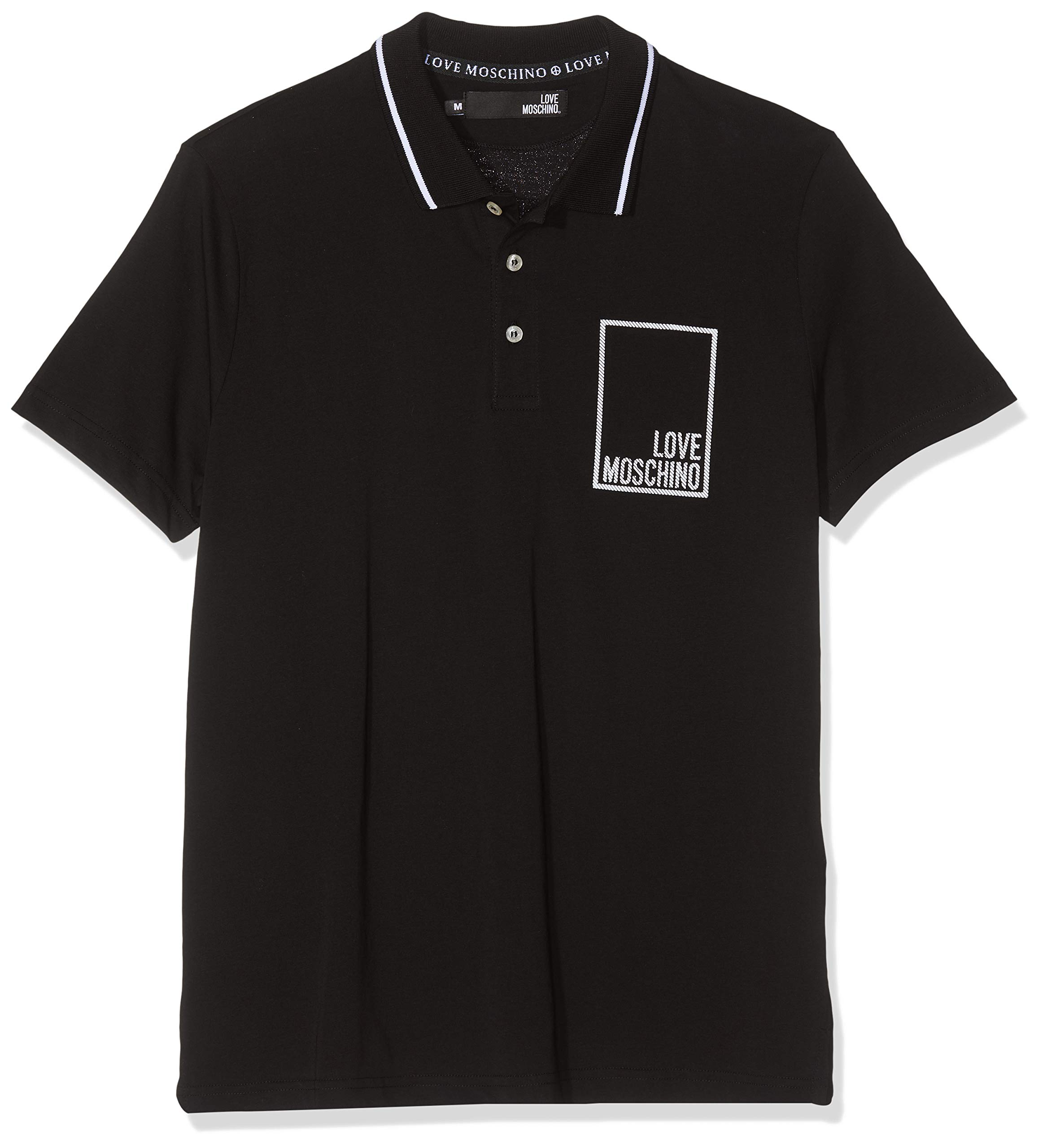 Love Moschino Men's Logo Box_Short Sleeve Polo Shirt