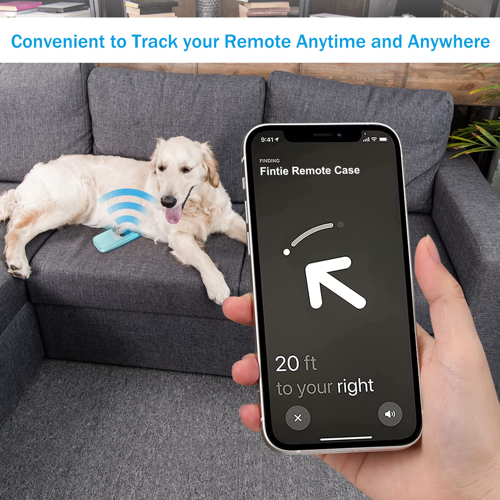 Fintie 2-in-1 Schutzhülle für 2022/2021 Apple TV Siri Fernbedienung und AirTag – Leichte rutschfeste Stoßfeste Hülle für Apple TV 4K / HD Siri Remote Controller (3. /2. Gen), Blaues Leuchten