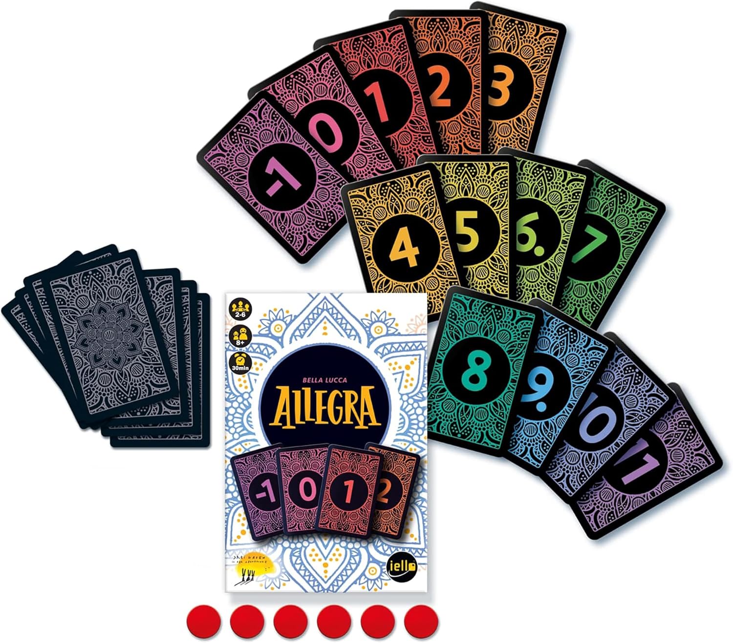 IELLO: Allegra - Based On The Card Game Golf, Keep Your Score As Low As Possible, Family Ages 8+, 2-6 Players, 30 Min