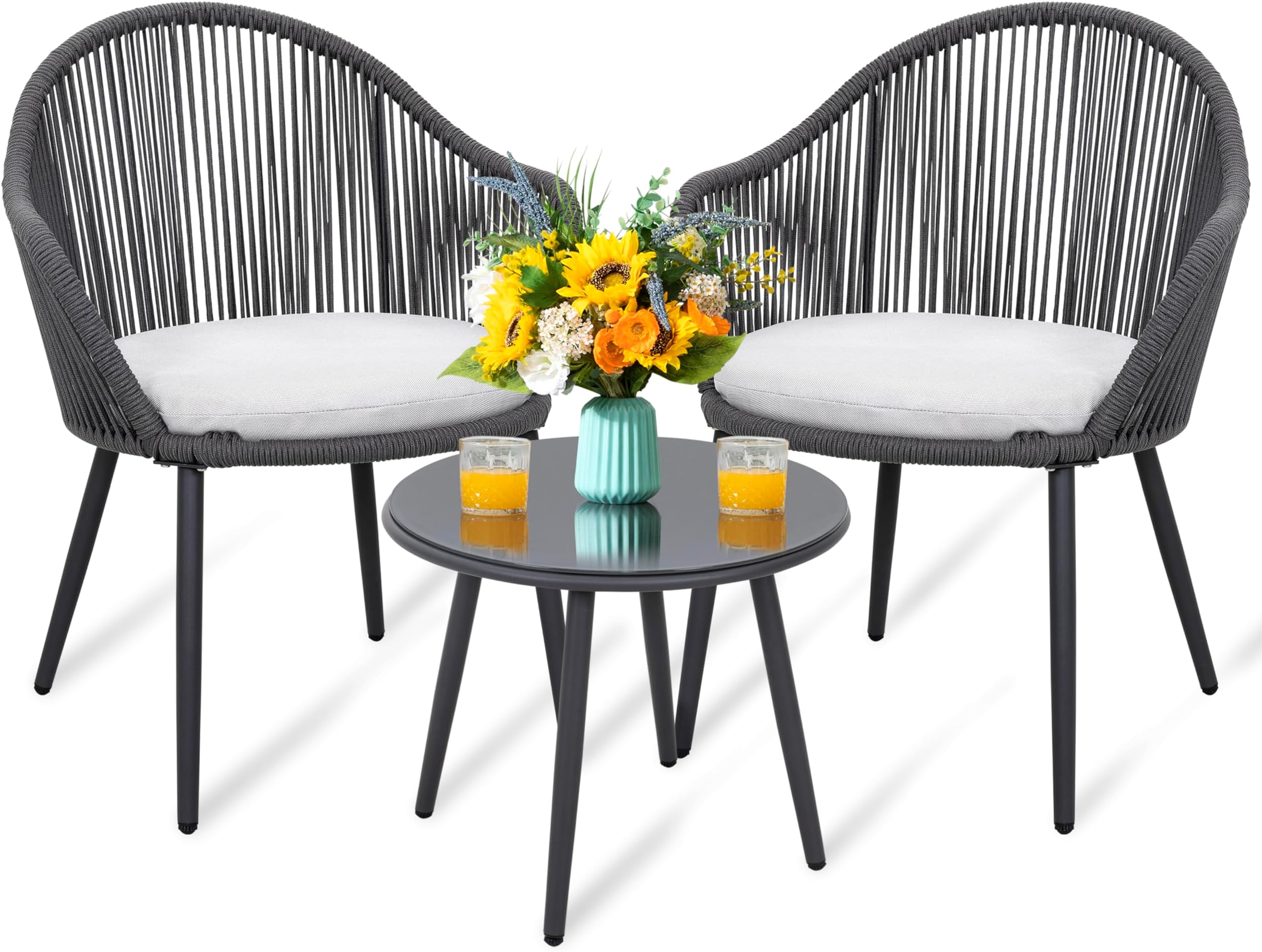 Best Choice Products 3Piece Patio Conversation Bistro Set