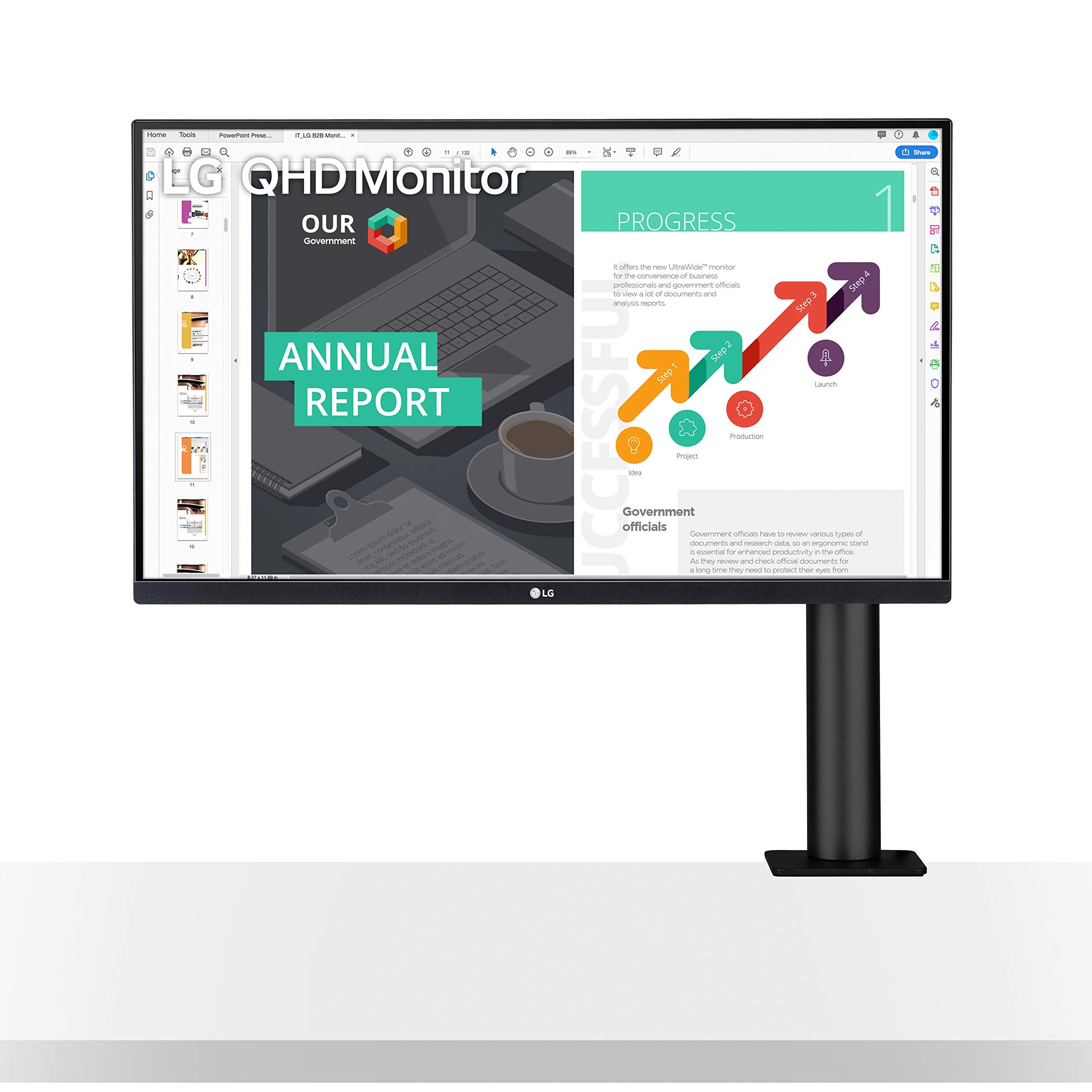 LG 27QN880-B 27" QHD (2560x1440) Ergo IPS Monitor with HDR 10 Compatibility and USB Type-C Connectiv