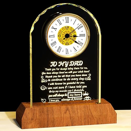 Miniatura 11 de Regalos de inauguración de la casa, reloj de cristal con base de luz LED de madera, ideas únicas de regalo para el hogar para amigos, parejas,