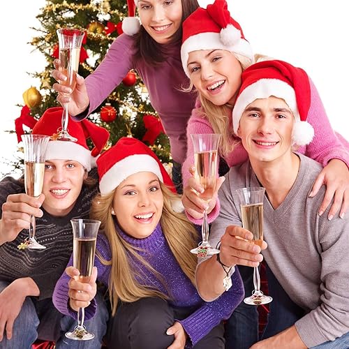 Miniatura 9 de Barra de abalorios de copa de vino de Navidad y marcadores de copa de vino