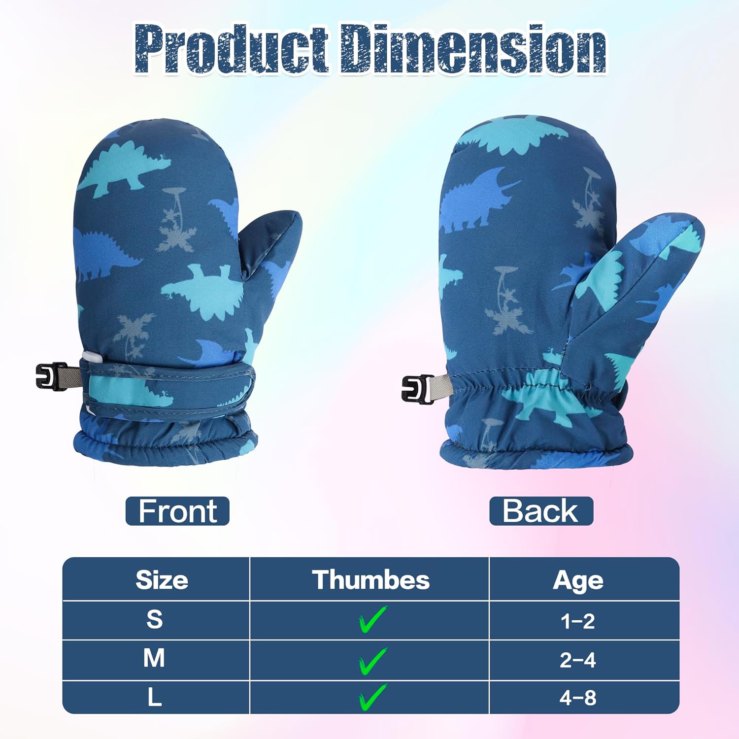 Toddler Mittens Lined Fleece Snow Gloves for Boys Girls Kids Winter Ski Gloves Baby Mittens - Image 4
