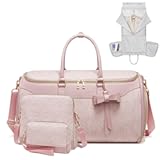 Garment Bags for Travel&comma;Leather Convertible Garment Duffle Bag with Toiletry&comma;Waterproof Carry On Garment Bag with Shoe Compartment&comma;2 in 1 Suit Travel Bag for Women Weekender 3pcs Set