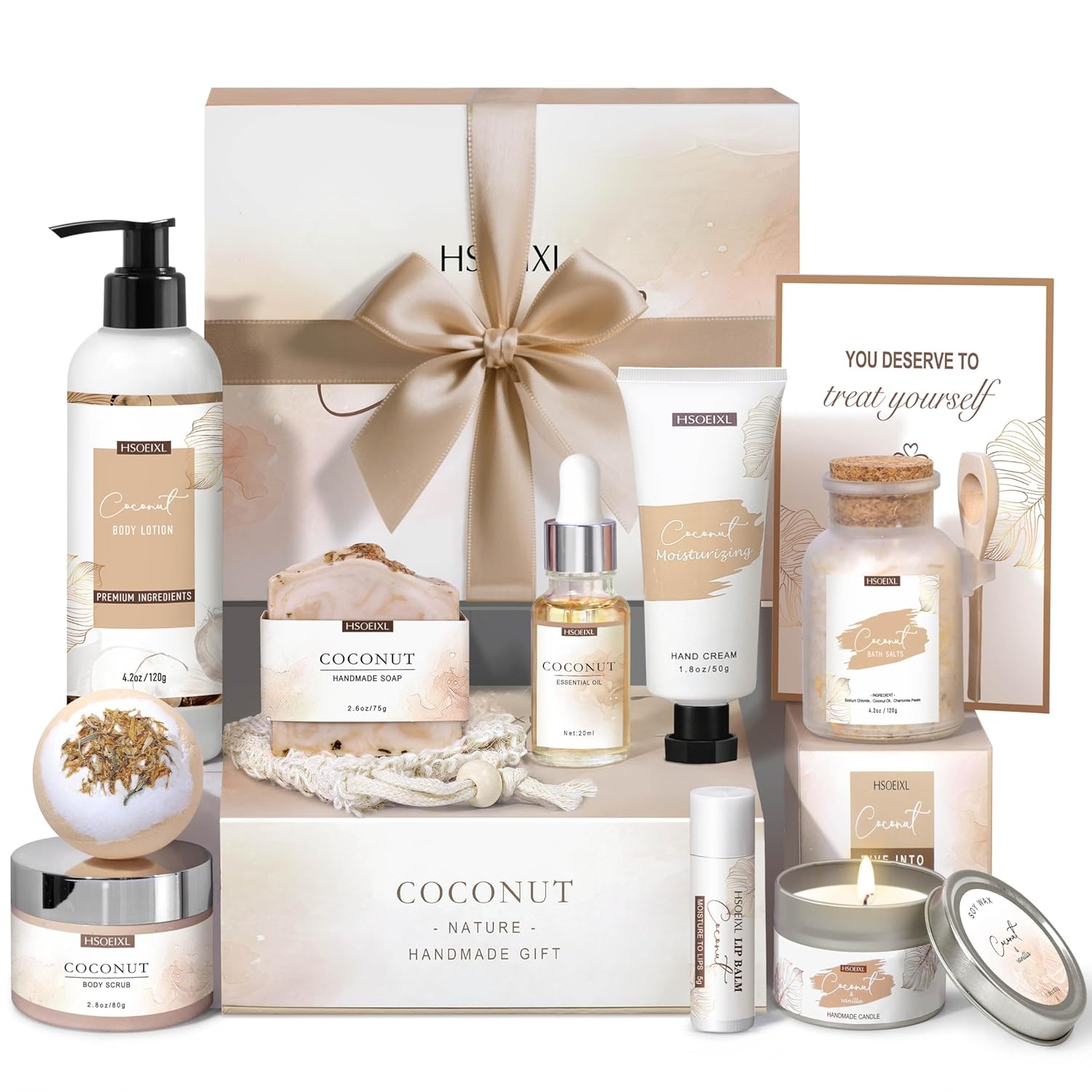 Gifts for Women Bath and Body Gift Basket Set for Women, 12 Piece Set of Coconut Home Spa Set for Self Care, Mothers Day Relaxing Bath Sets Birthday Christmas Gifts for Mom Sister Her Wife Gifts for Women Bath and Body Gift Basket Set for Women, 12 Piece Set of Coconut Home Spa Set for Self Care, Mothers Day Relaxing Bath Sets Birthday Christmas Gifts for Mom Sister Her Wife