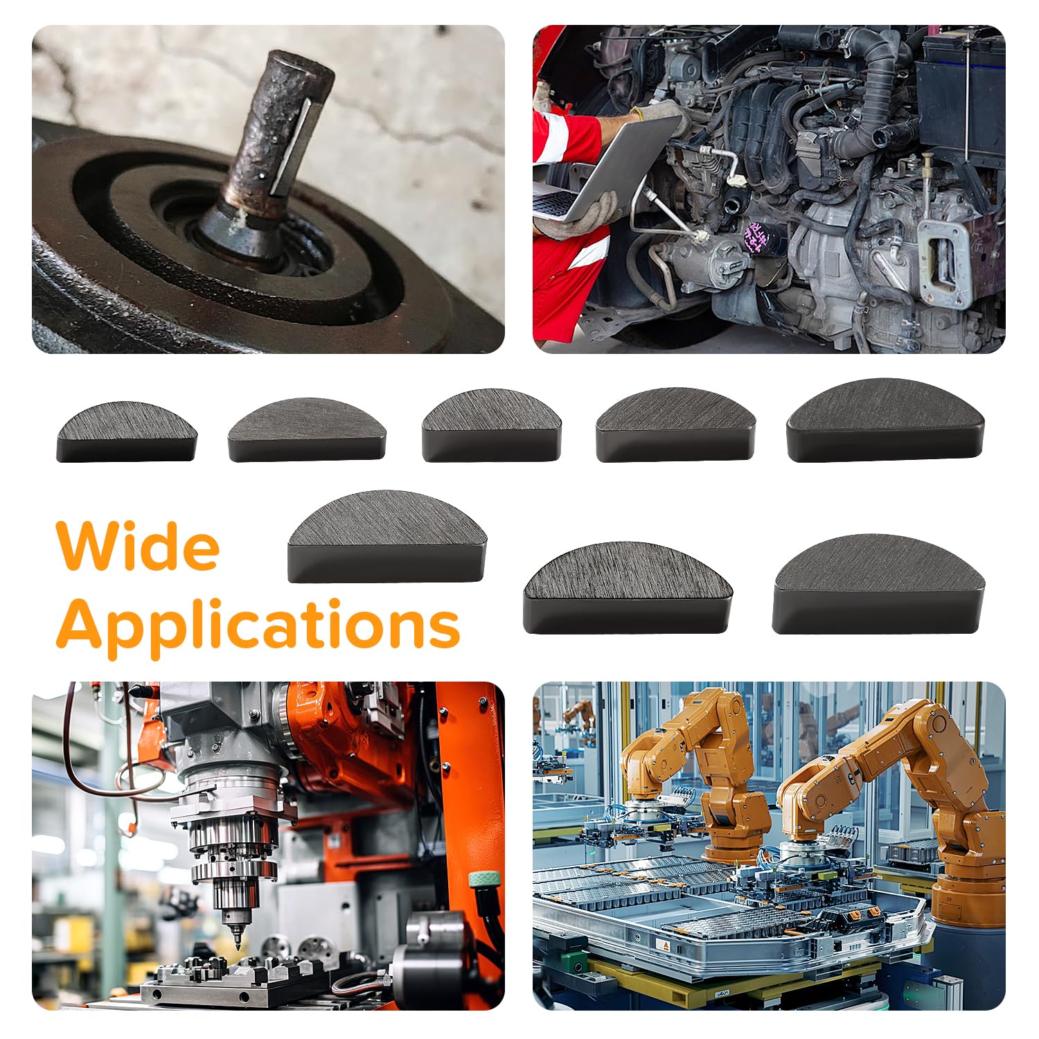 Kit 60 Chiavette Woodruff In 8 Misure - Acciaio Al Carbonio Per Pulegge, Volani E Alberi Motore - Foto 8