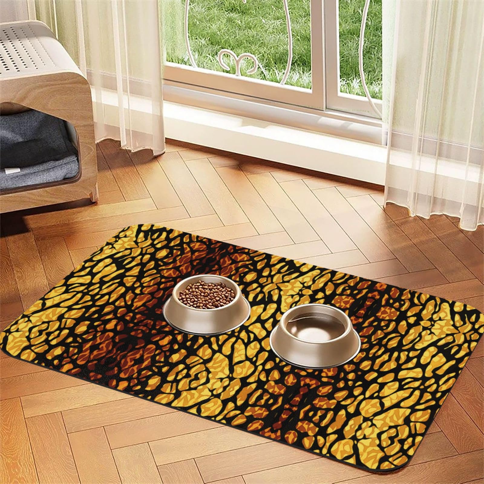 Tapis de nourriture pour chien super absorbant et lavable au lave-vaisselle