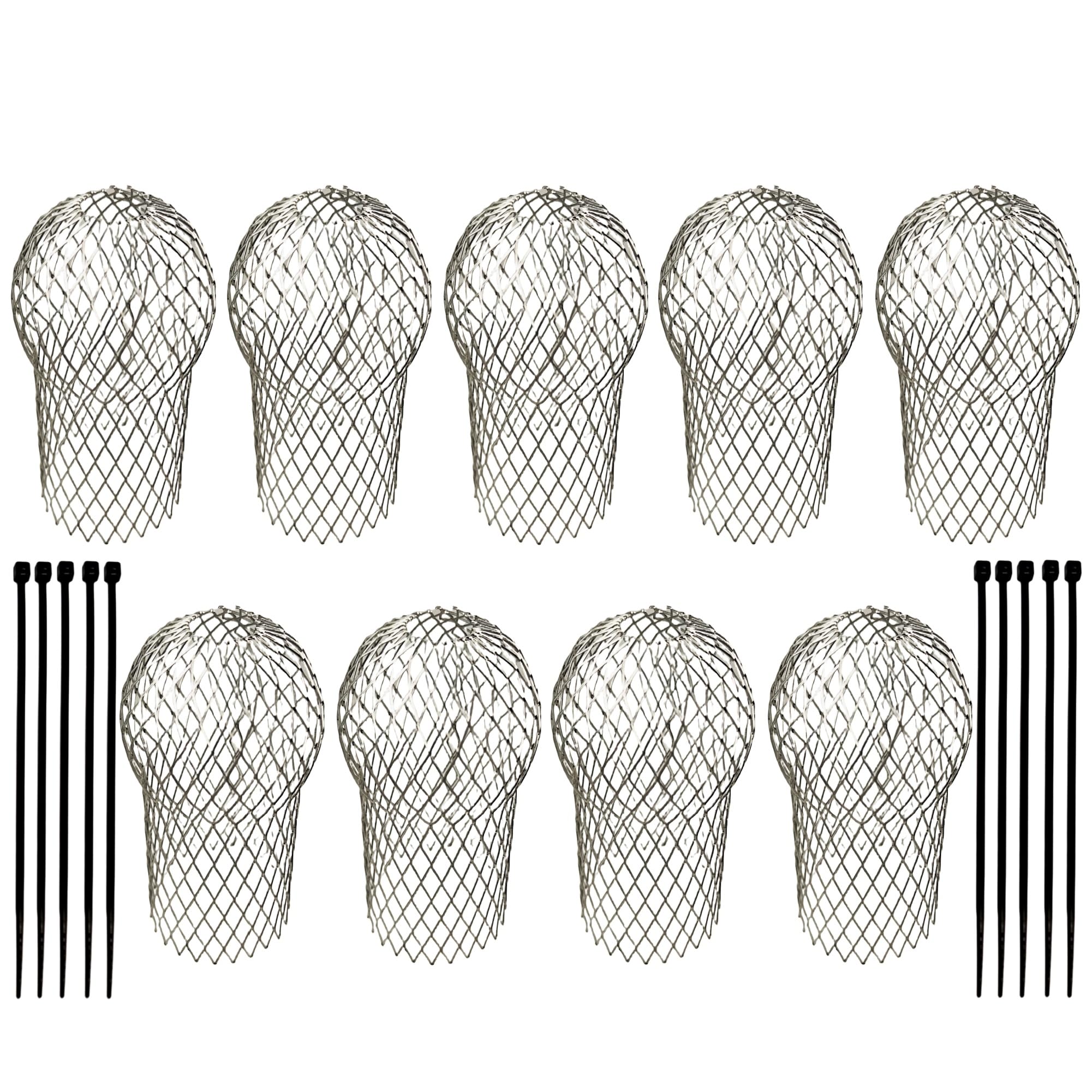 Ruilida9 Packs Gutter Filter Strainer Gutter Downsport Guards With Zip Ties. 3.5-4 Inch Expandable Aluminium Filter Strainer, for Preventing Blockage Leaves For Downspout Of 2-4 Inches Hole Size