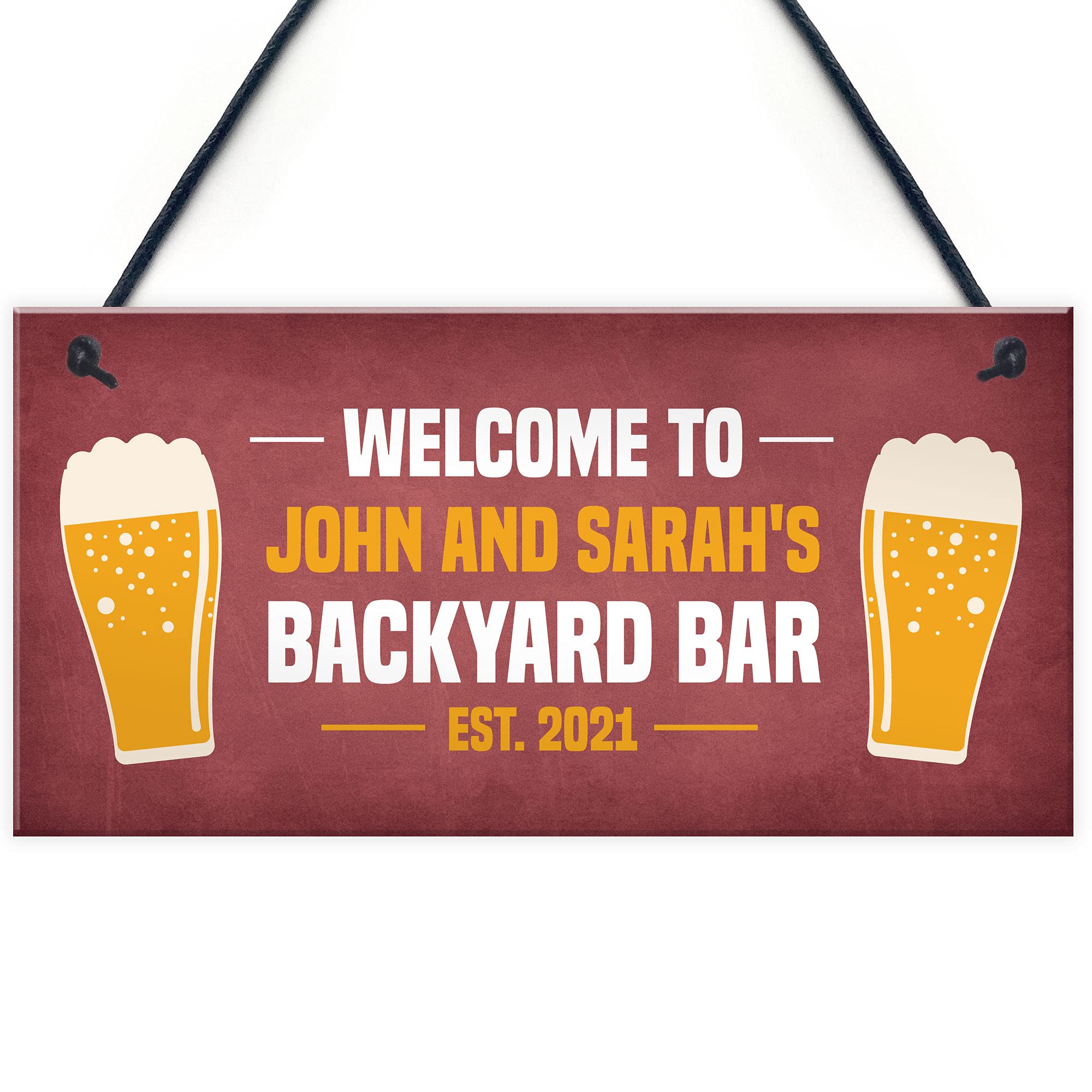 Red Ocean Personalised Backyard Bar Sign Novelty Home Bar Signs Garden Sign And Plaques Gifts
