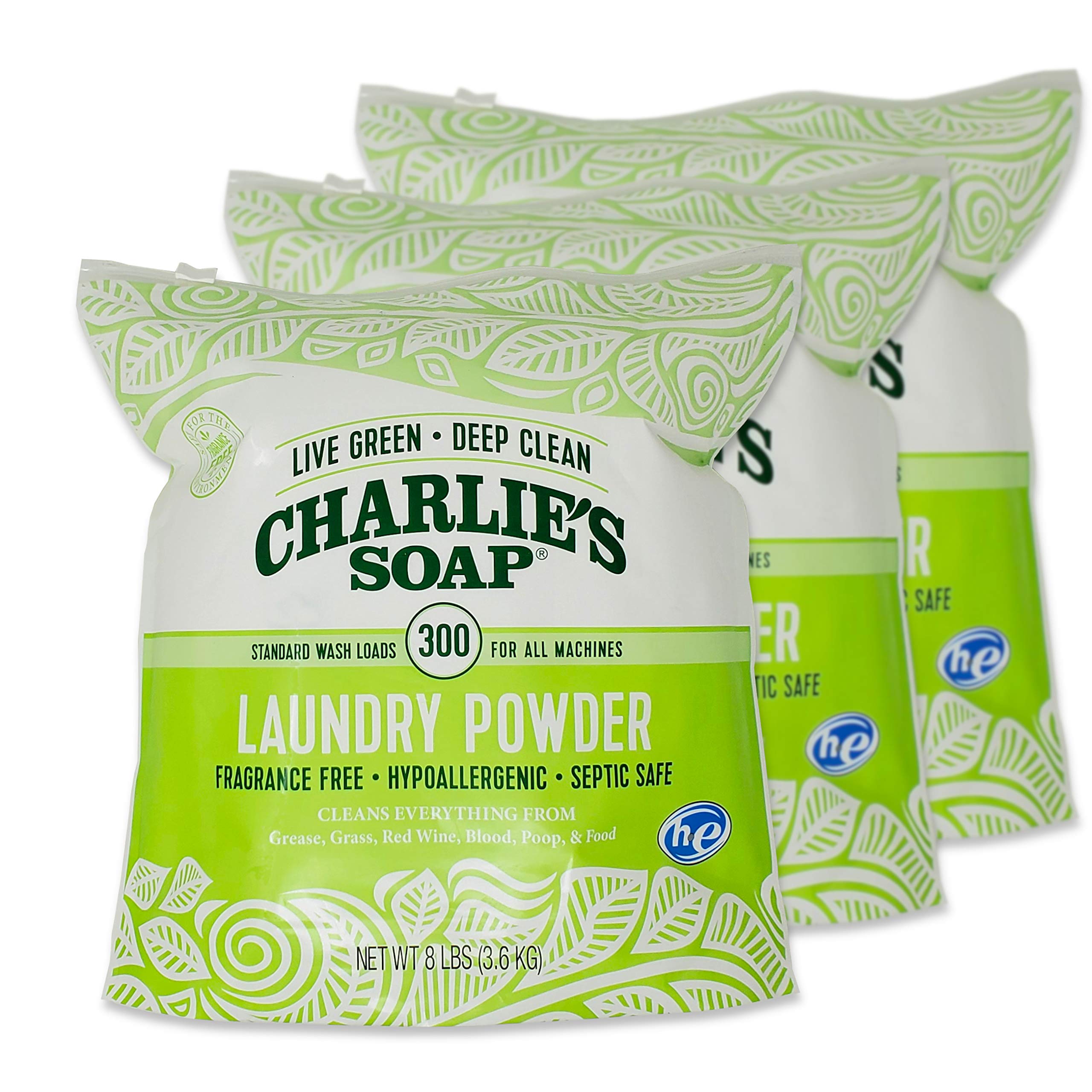 Buy Charlie’s Soap Laundry Powder (300 Loads, 3 Pack) Hypoallergenic