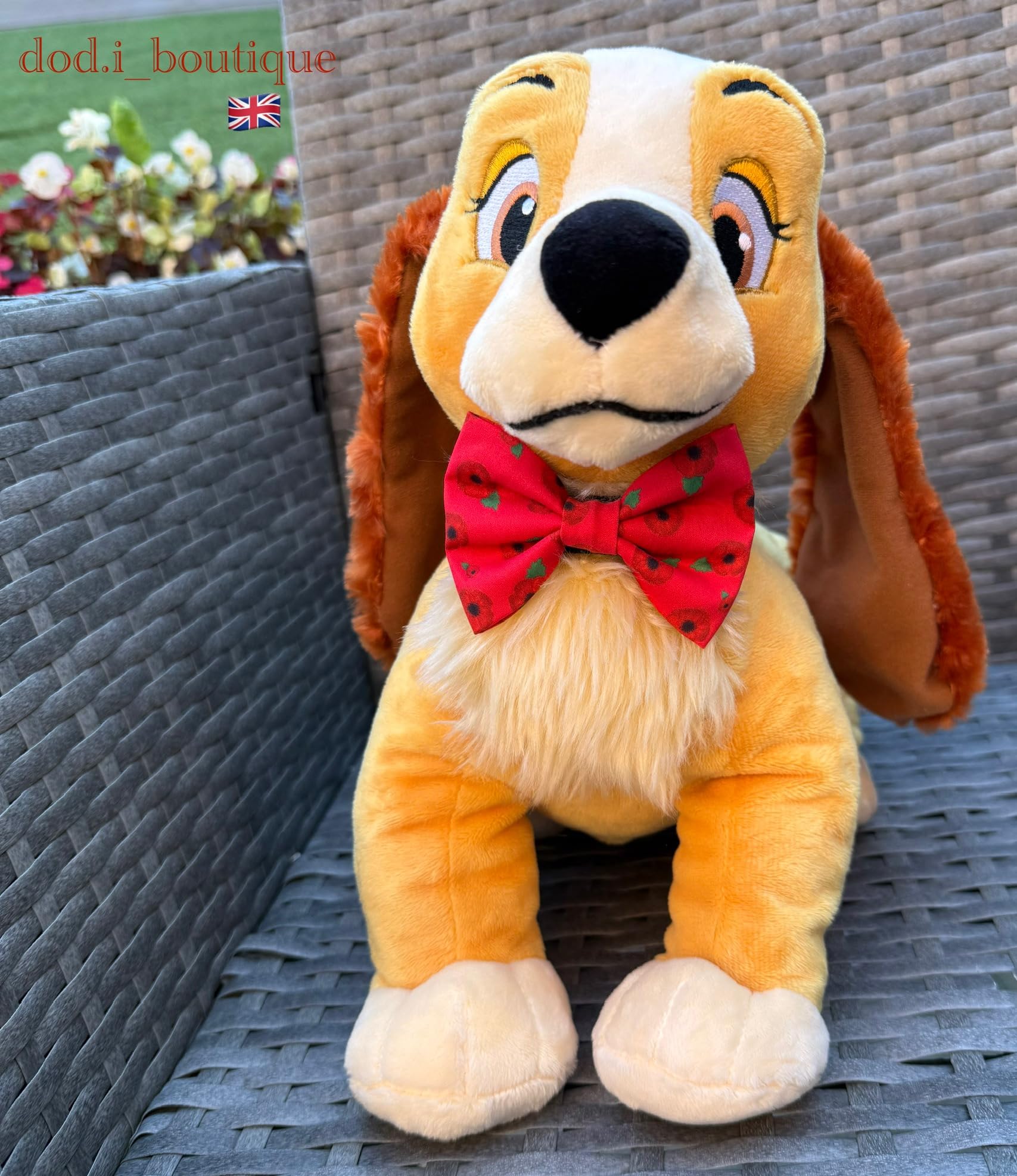 New Bowtie Dog Bow Tie - Remembrance Day Pet Poppy Design Memorial Tribute Pet Elastic Band attach COLLAR ACCESSORY UK (L Poppy Print) - Image 3