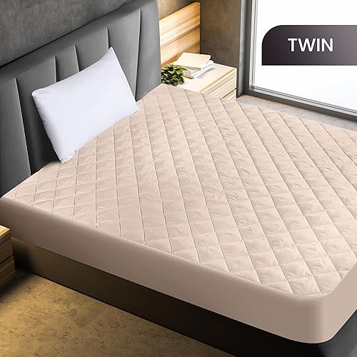 Miniatura 9 de Utopia Bedding Protector de colchón acolchado (RV King)  Protector de colchón elástico ajustable  La funda de colchón se estira hasta 16 pulgadas de