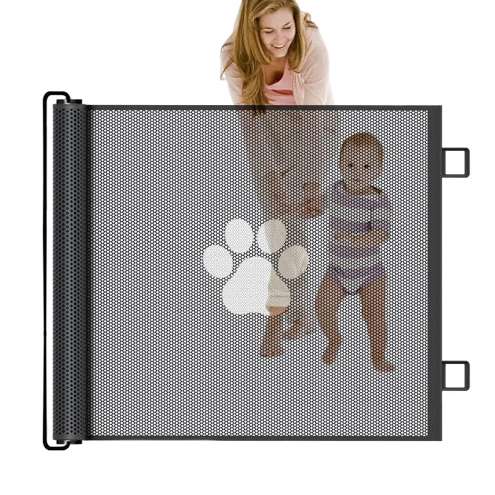Barreras Retráctiles Para Bebés Barrera Extensible De Malla Para Mascotas | Accesorios Para Mascotas Jardín Baño Guardería Sala De Juegos Cocina Entrada Pasillo Exterior Sótano Puerta