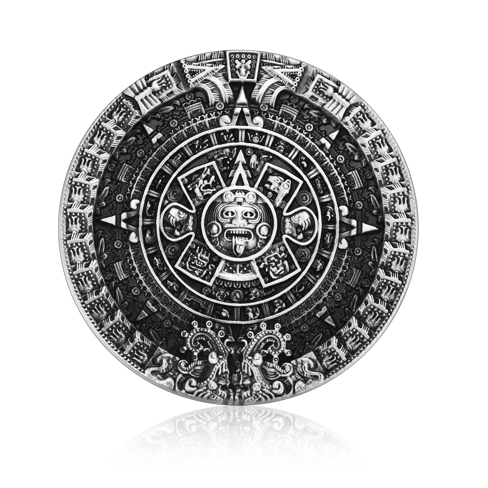 Western Retro Round Maya Solar Aztec Calendar Belt Buckles Men Women