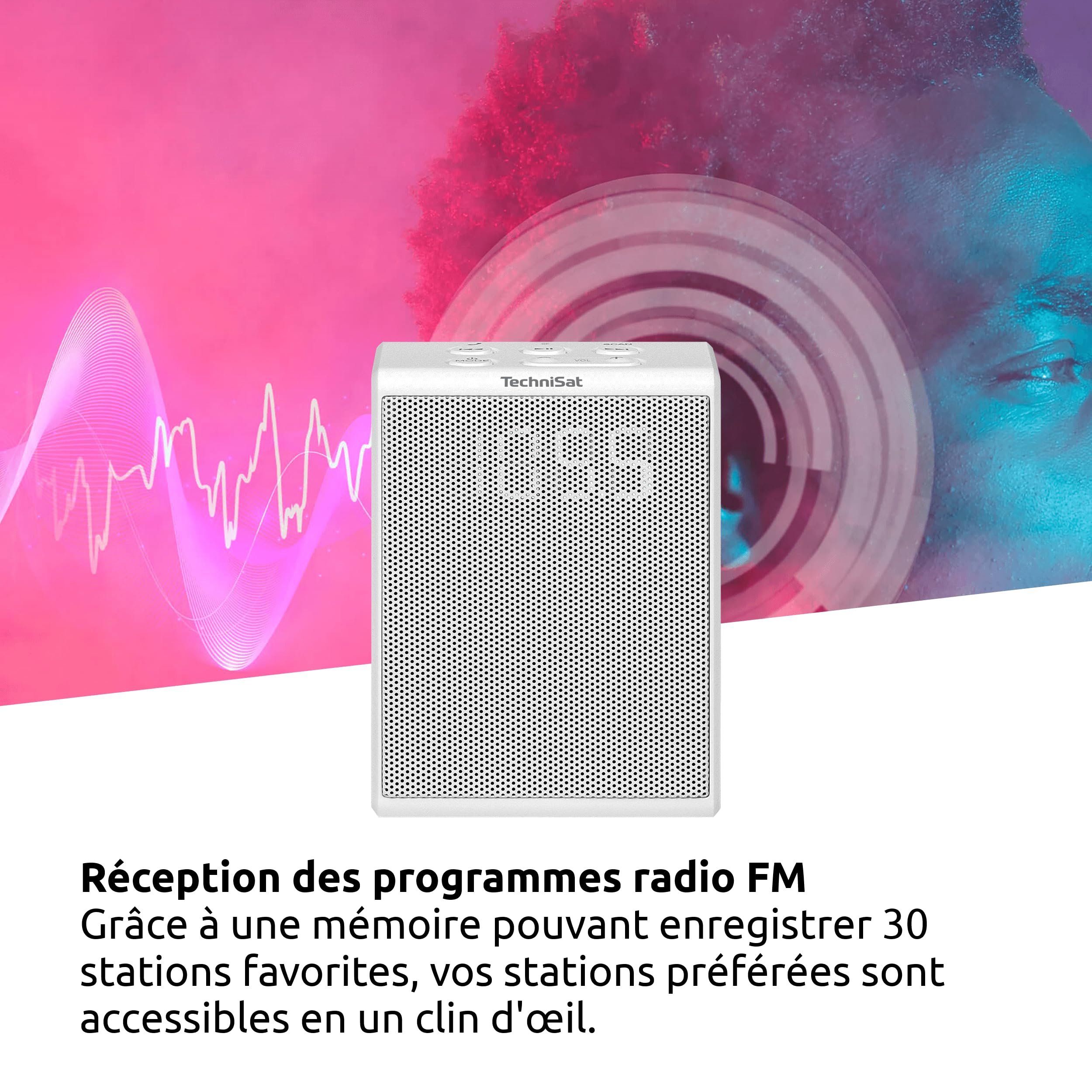 TechniSat Viola Radio Prise Murale – Radio FM Compact à Brancher (Bluetooth, Kit Mains Libres, Boutons de contrôle Direct, 30 présélections, Haut-Parleur Mono 1,5 W) Blanc | Bluetooth, mains libres, boutons de contrôle rapproché, 30 mémoires favoris, haut