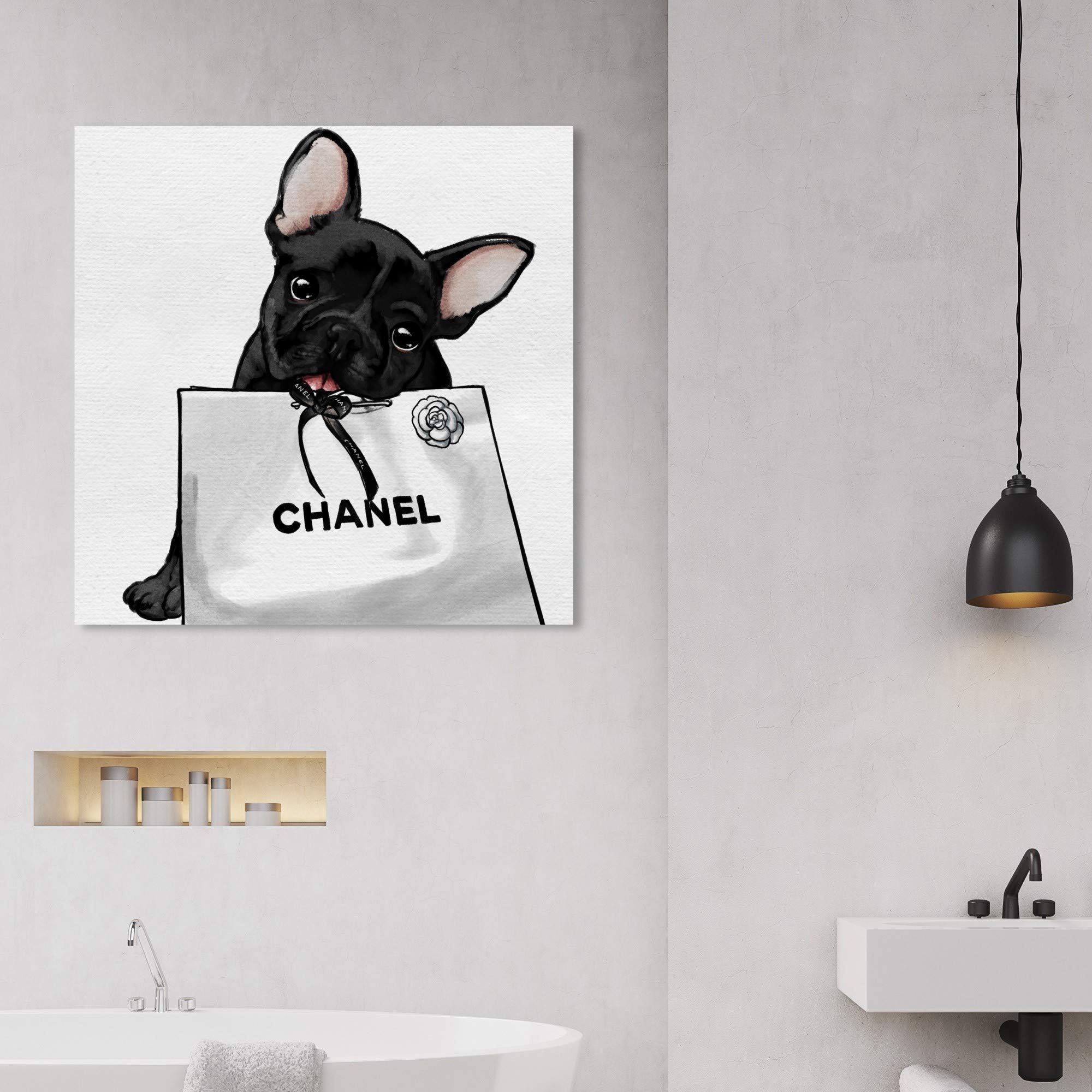 Amazon.com: Oliver Gal 'Frenchie Glam White Bag' The Dogs