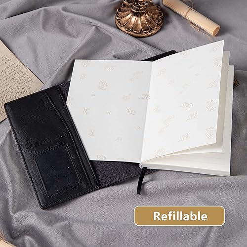 Vista 6 de Dragon - Diario de cuero, cuaderno de tapa dura, diario recargable con cerradura, diario de escritura en papel en línea/en blanco con cerradura