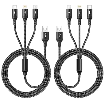 Multi Charging Cable, 3 in 1 USB Charging Cable with Data Transfer