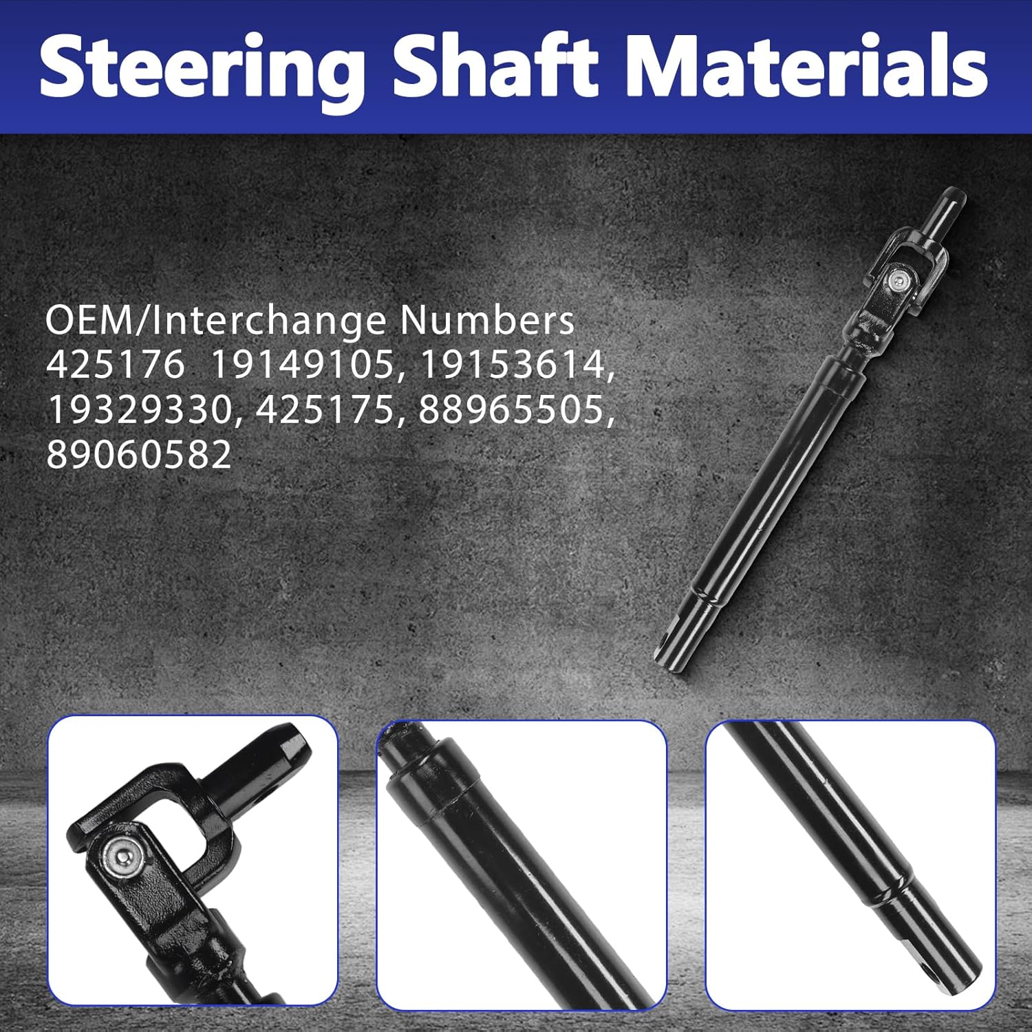 Steering Shaft, Replacement for Steering Intermediate Shaft Columns Compatible with 1999-2007 Chevrolet Silverado, 1999-2007 GMC Sierra, 2000-2006 Chevrolet Tahoe - 425-176