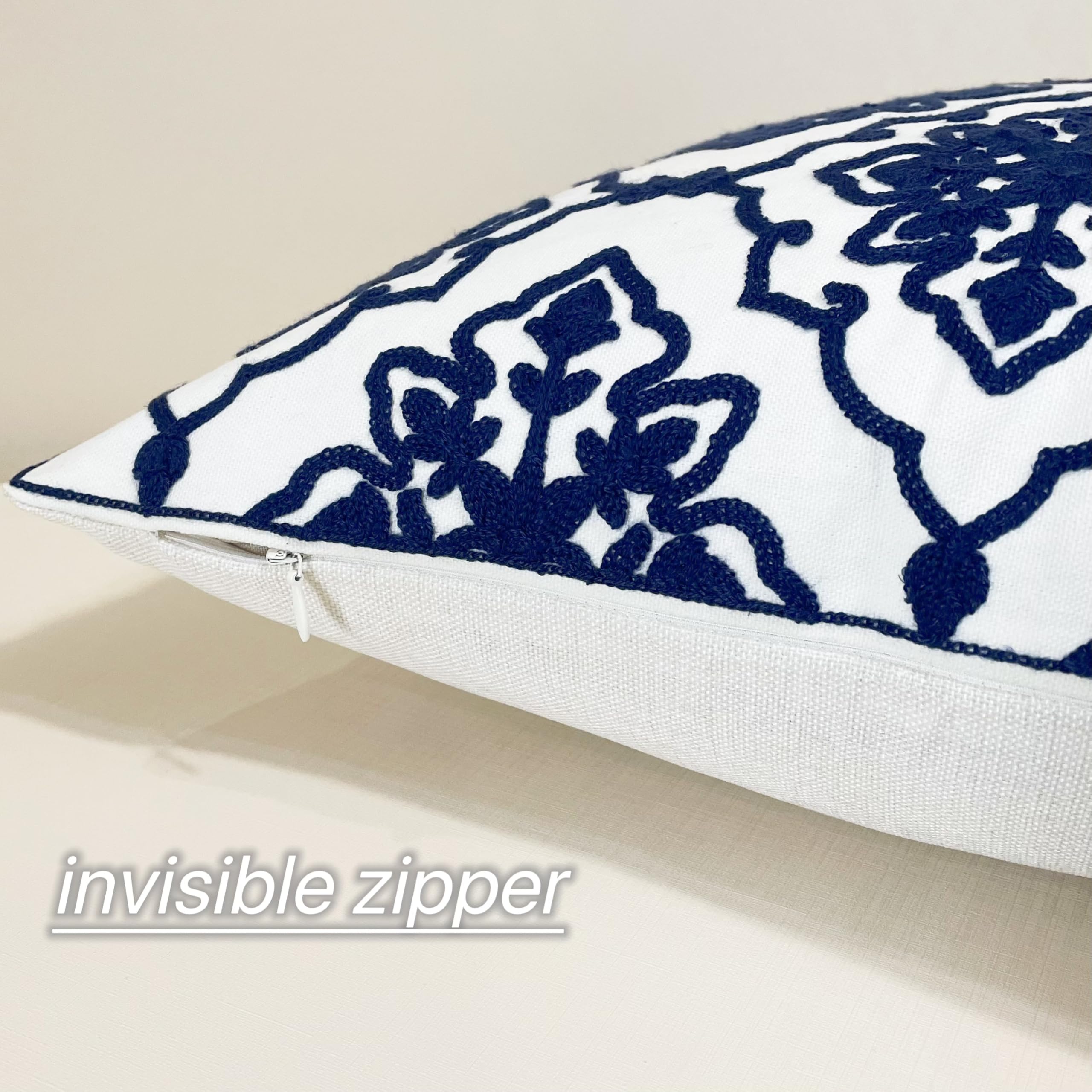 SLOW COW Fundas de Almohada Decorativas DE 45 x 45 cm con Bordado de Algodón de la Marca