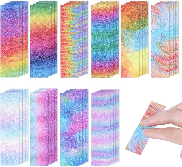 OSDUE 40 PCS Anxiety Sensory Stickers, Beautiful Fidget Textured Strips Toys, Anti Stress Tactile Rough Sensory Calm, Relief for Tension and Anxiety (Gradient Style)