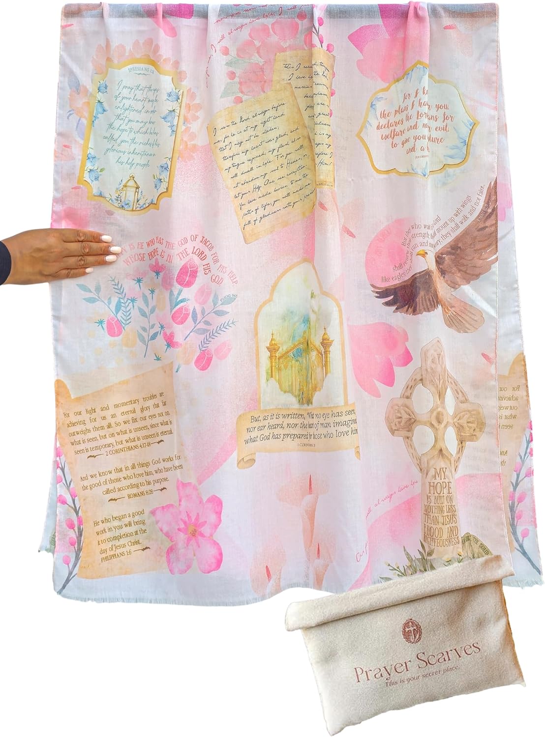 Hope Sentimental 聖書スカーフ – 35x70 ラージ、ソフト 軽量 クリスチャン 祈り ショール、意味のあるストッ キリスト