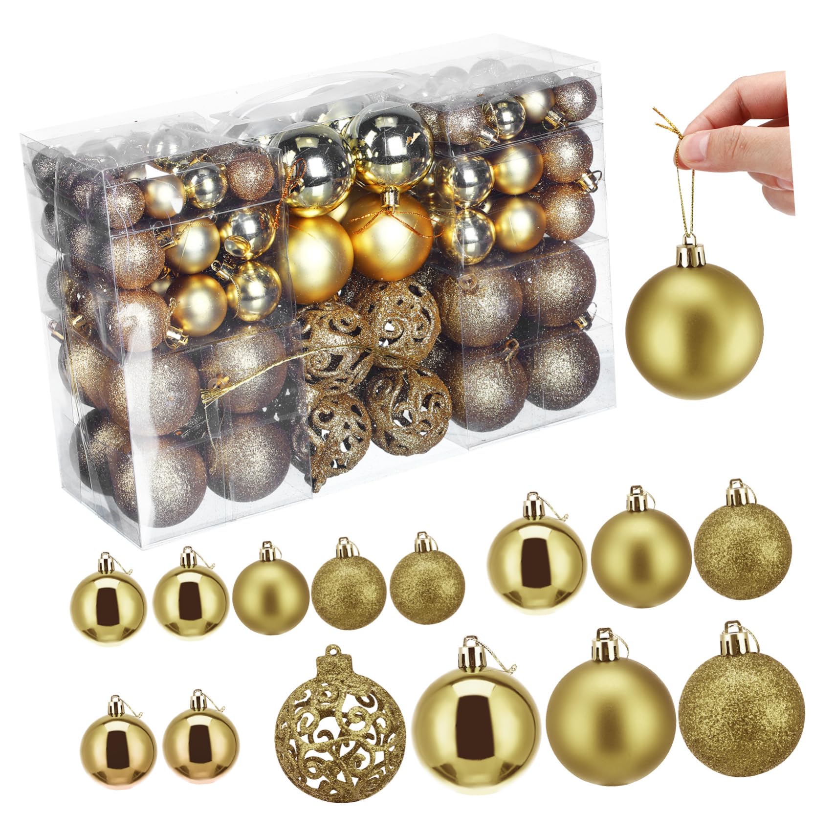 Ciieeo Lot de 100 Boules de Noël Décoratives pour Sapin de Noël