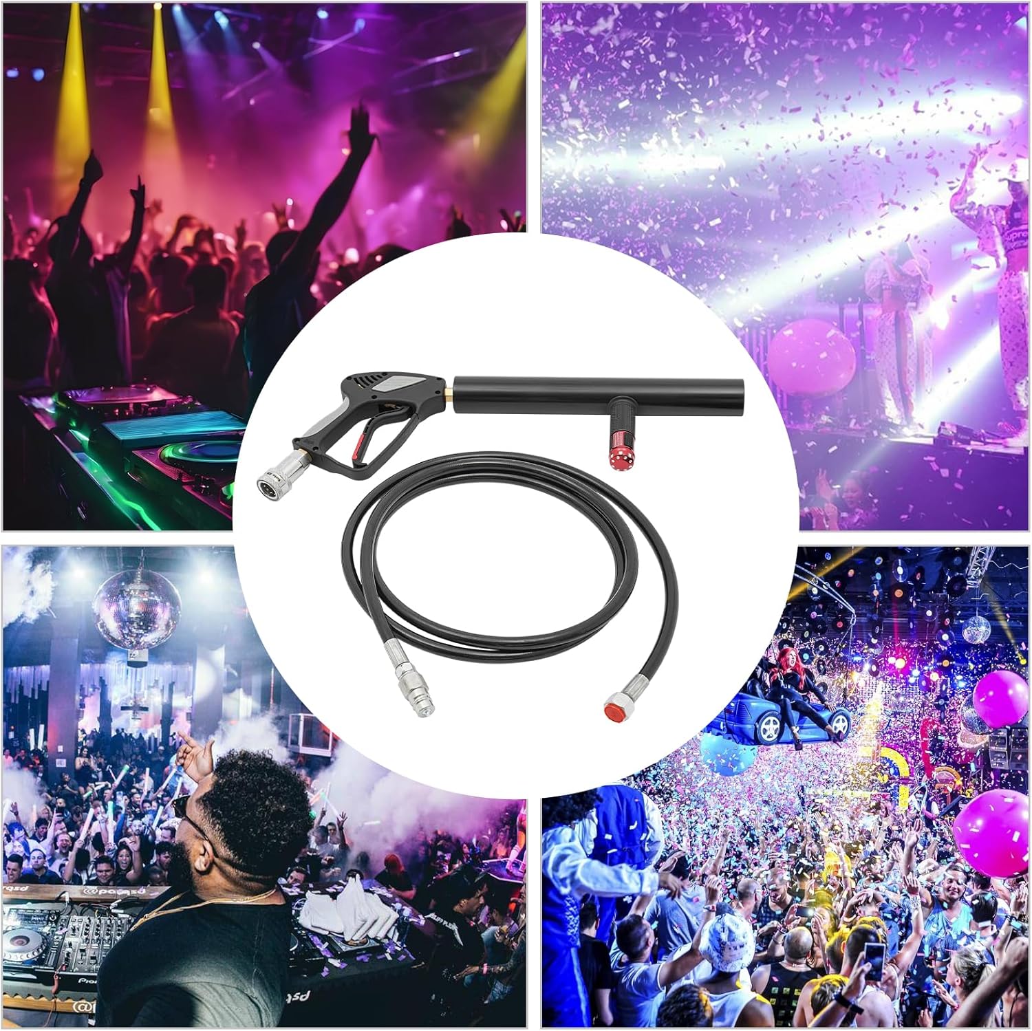 Co2 Jet Machine Handheld Mini Co2 Spraying Machine W/3 Meter Gas Hose, Dj Effects Smoke Machine, Co2 Fog Gun For Stage Effects Concert Party Bar Club