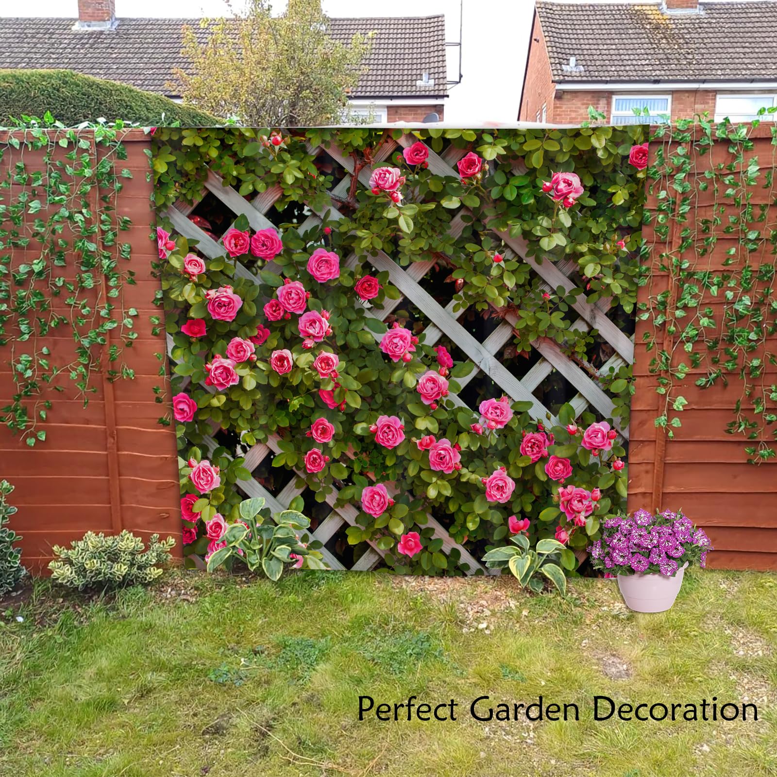 Newhomestyle Spring Roses Flower Outside Garden Shower Curtain, Summer Waterproof Bathroom Curtain - Image 2