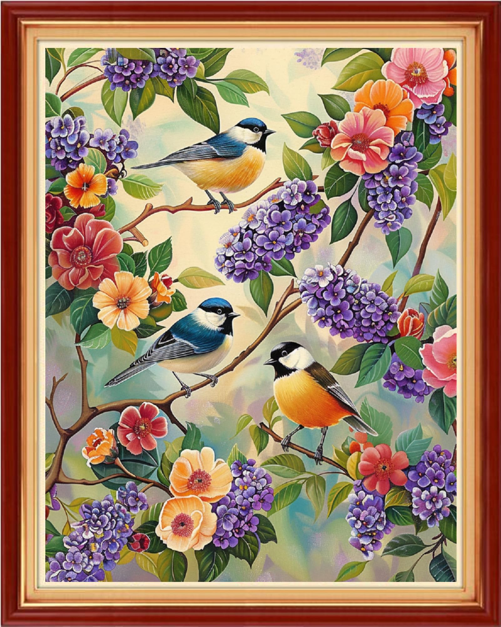 Findvoor Stamped Cross Stitch Kits for Beginners Full Range of Cross Stitching Embroidery Pattern for Adults, 11CT DIY Needlepoint Embroidery Starter Kits-Birds on Branches 16x20 inch