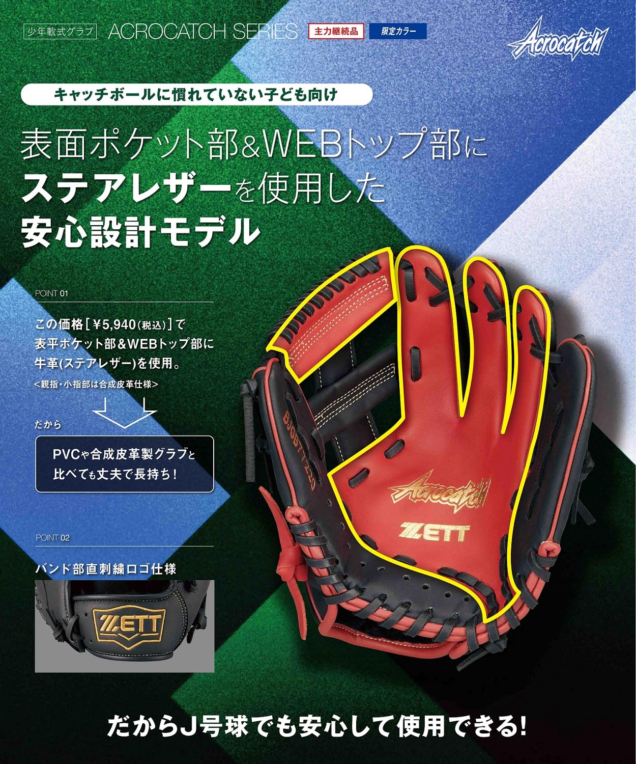 Amazon | ゼット(ZETT) 少年野球 グラブ (グローブ) アクロキャッチ 