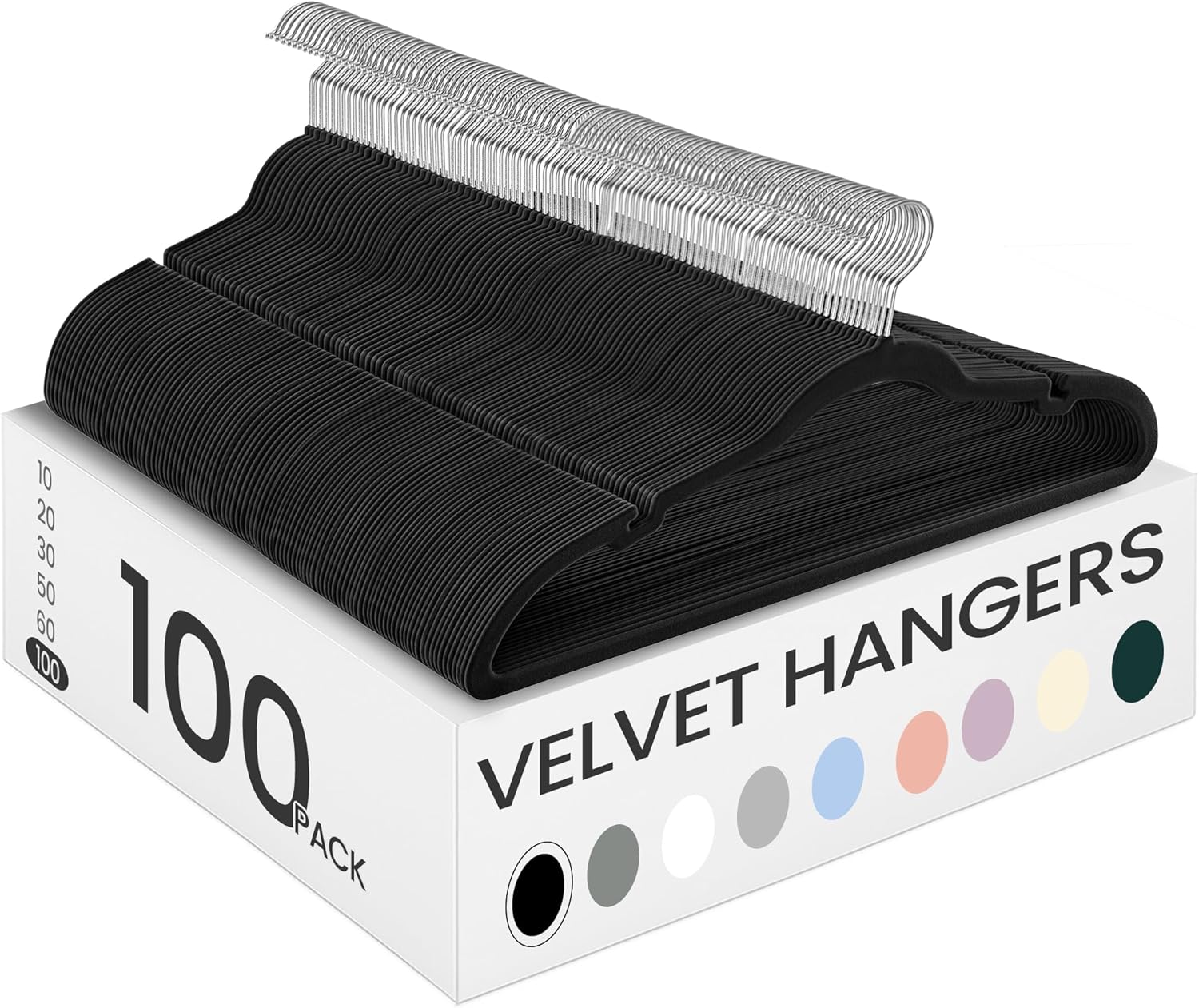 SONGMICS Velvet Hangers 100 Pack with Shoulder Notches